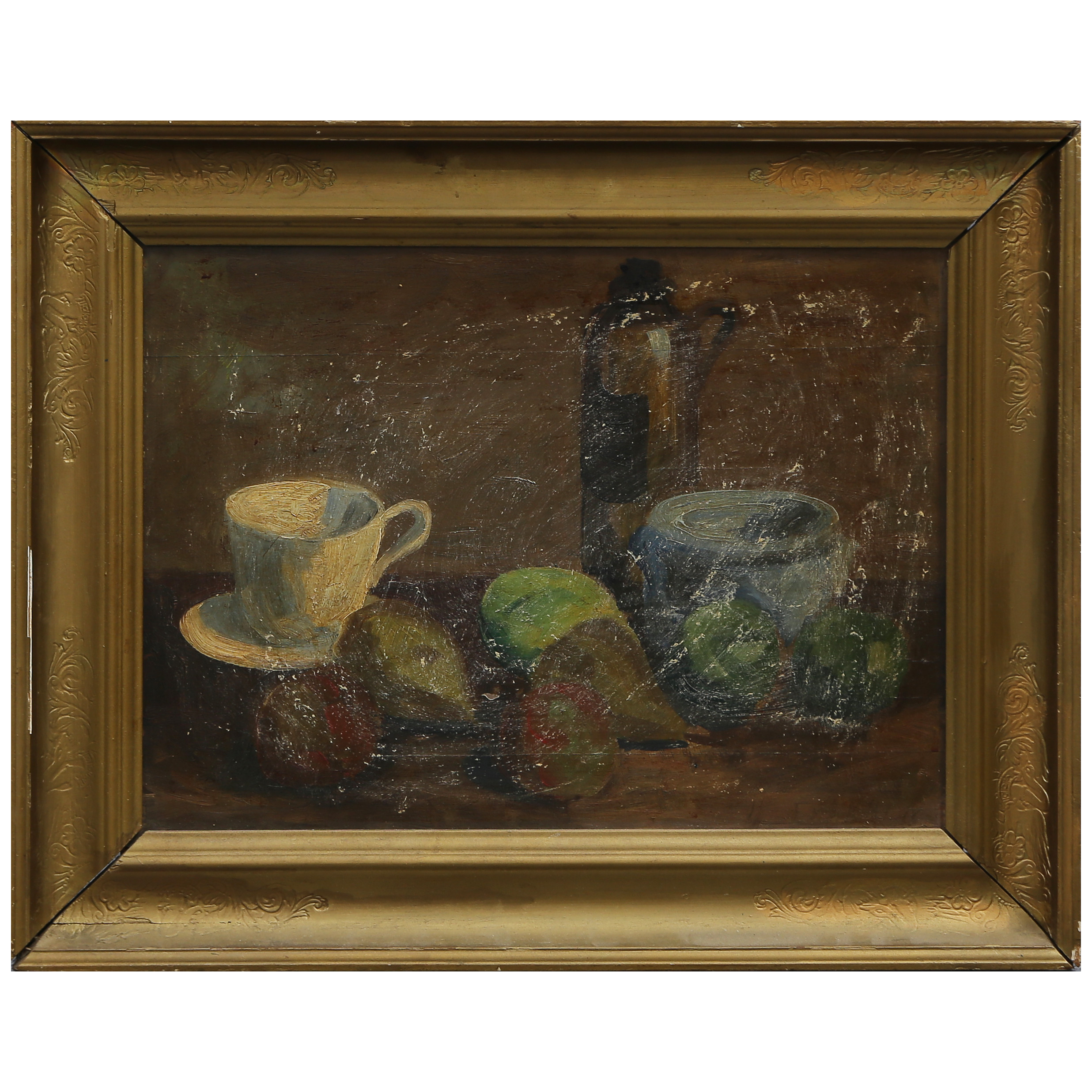 ESTHER KJERNER (1873-1952) "STILLEBEN" OLJEMÅLNING, OTYDLIG SIGNERING (TILLSKRIVEN ESTHER KJERNER).