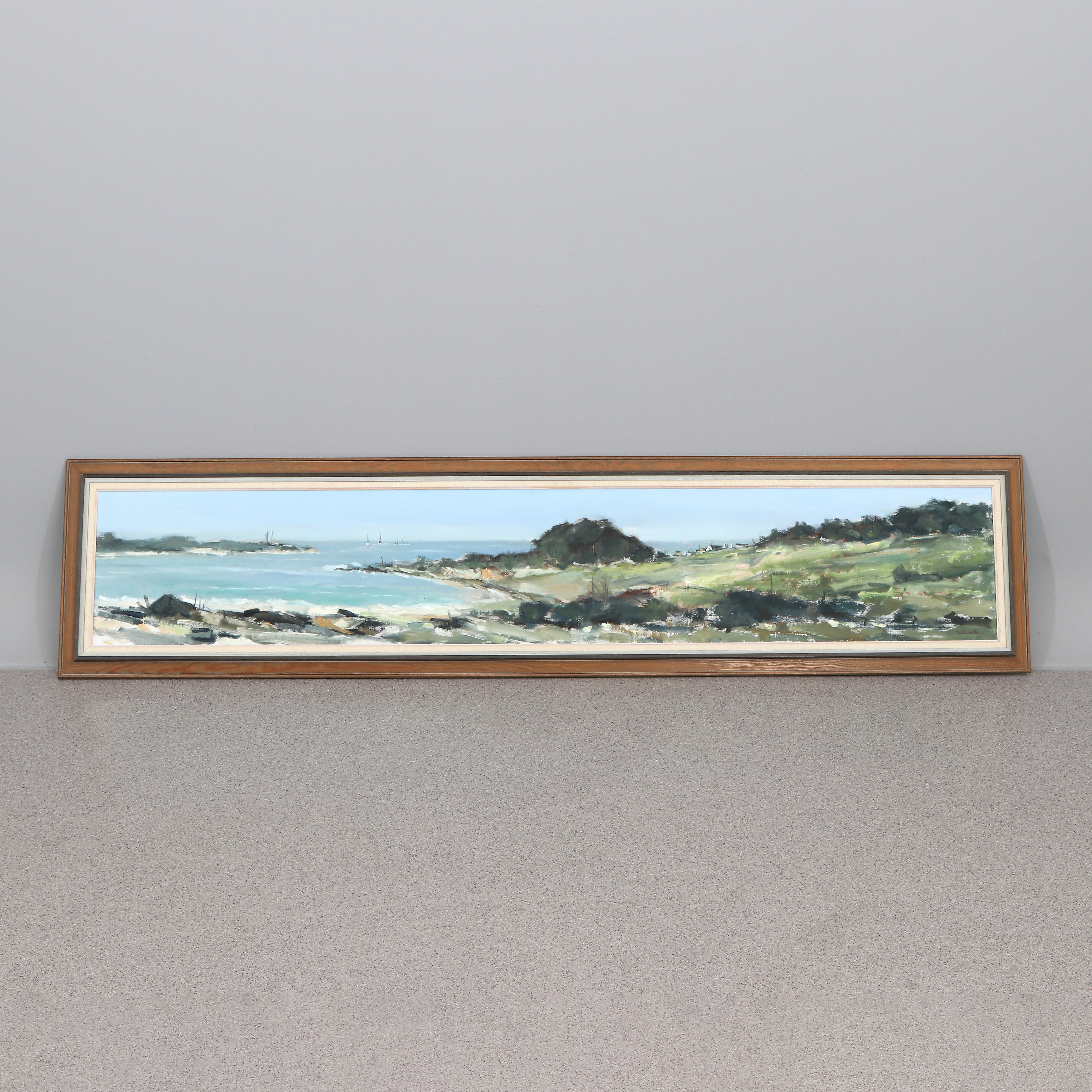 WIDMARK. Oljemålning på duk. Kustlandskap. Signerad.