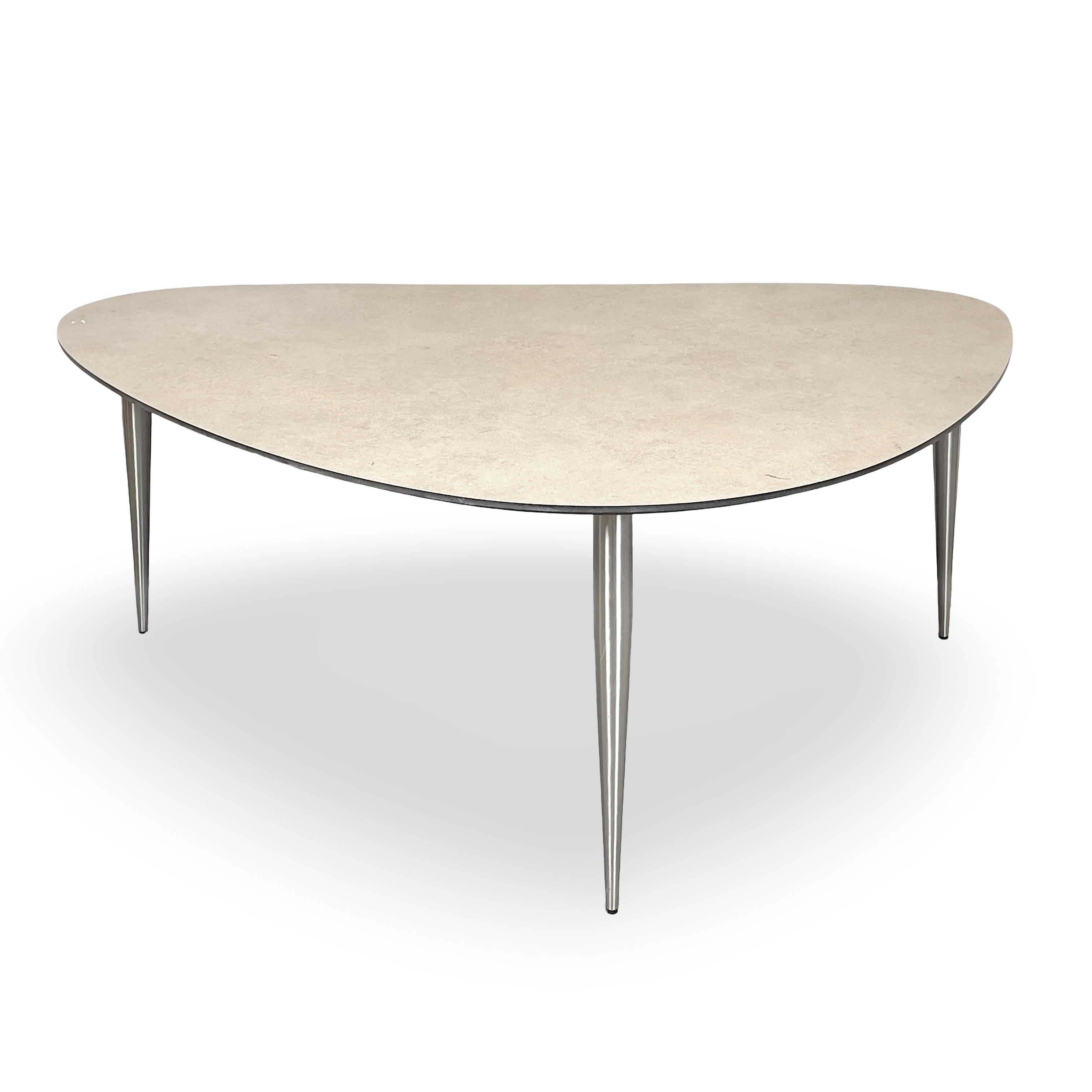 SOFFBORD. "Katrine", laminat & borstat stål, Kleppe, Norge.