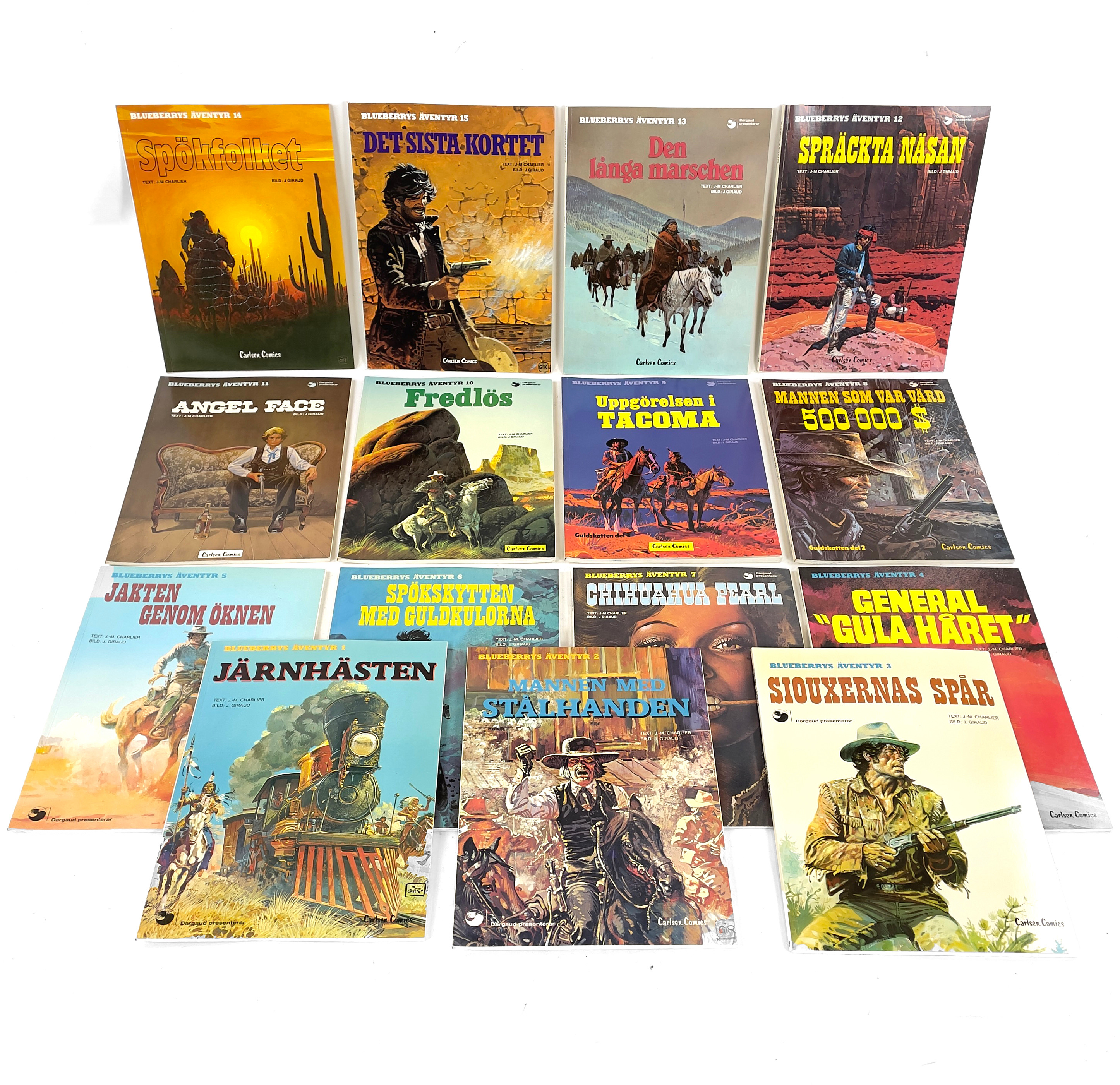 SERIEALBUM, 10 st. Blueberrys Äventyr, Carlsen Comics, 1979-1989.