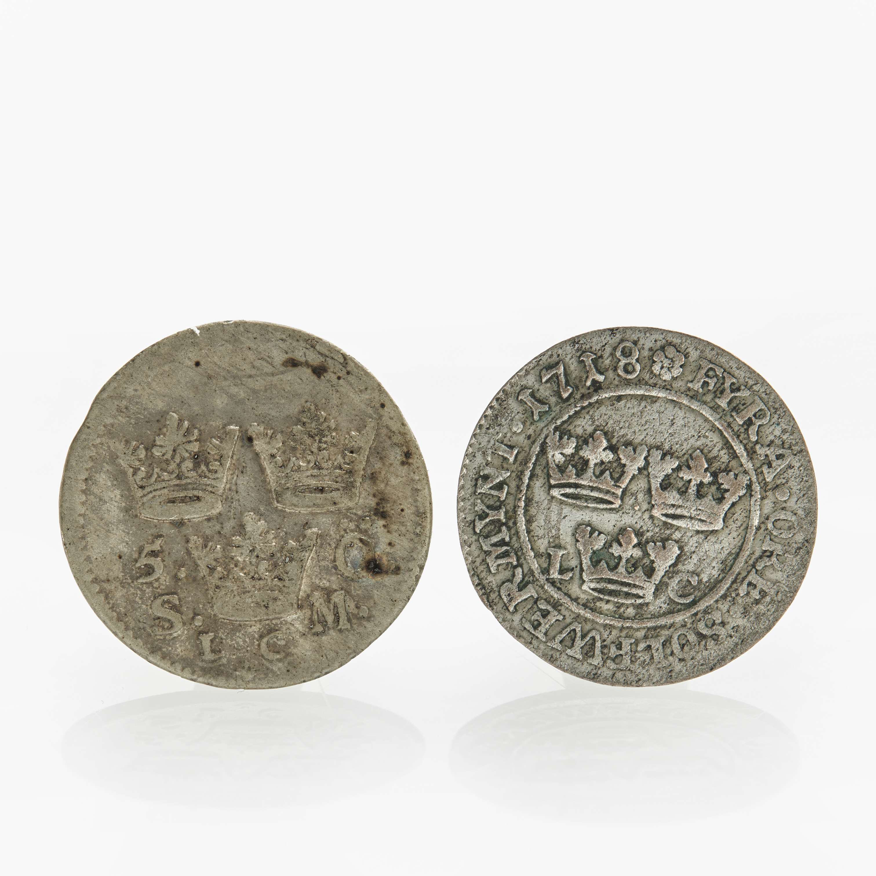 KARL XII (1697-1718) 2 st, 5 öre 1711 - 4 öre 1718.