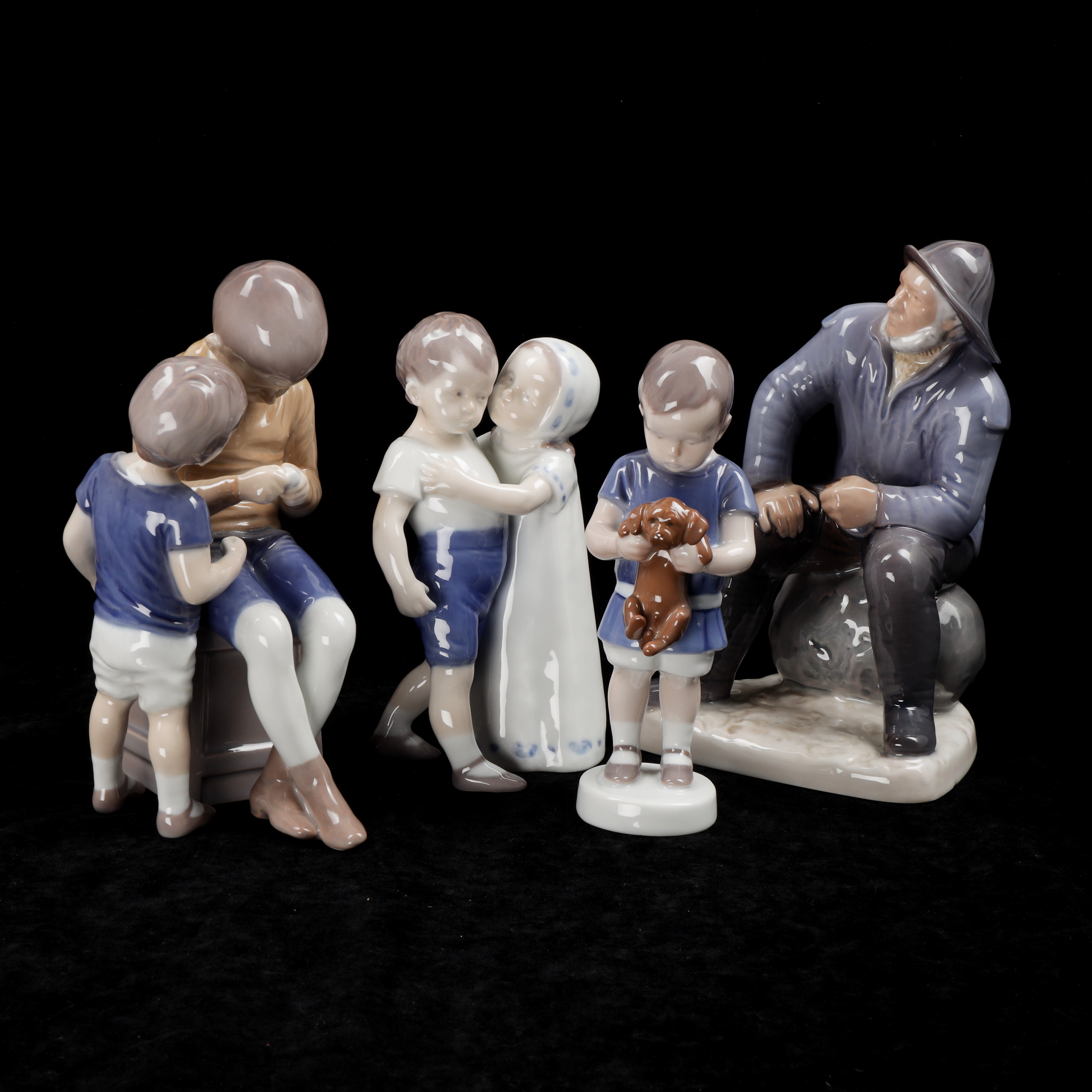 FIGURINER, 4 st, porslin, Bing & Gröndahl, Danmark, 1900-talets andra hälft.