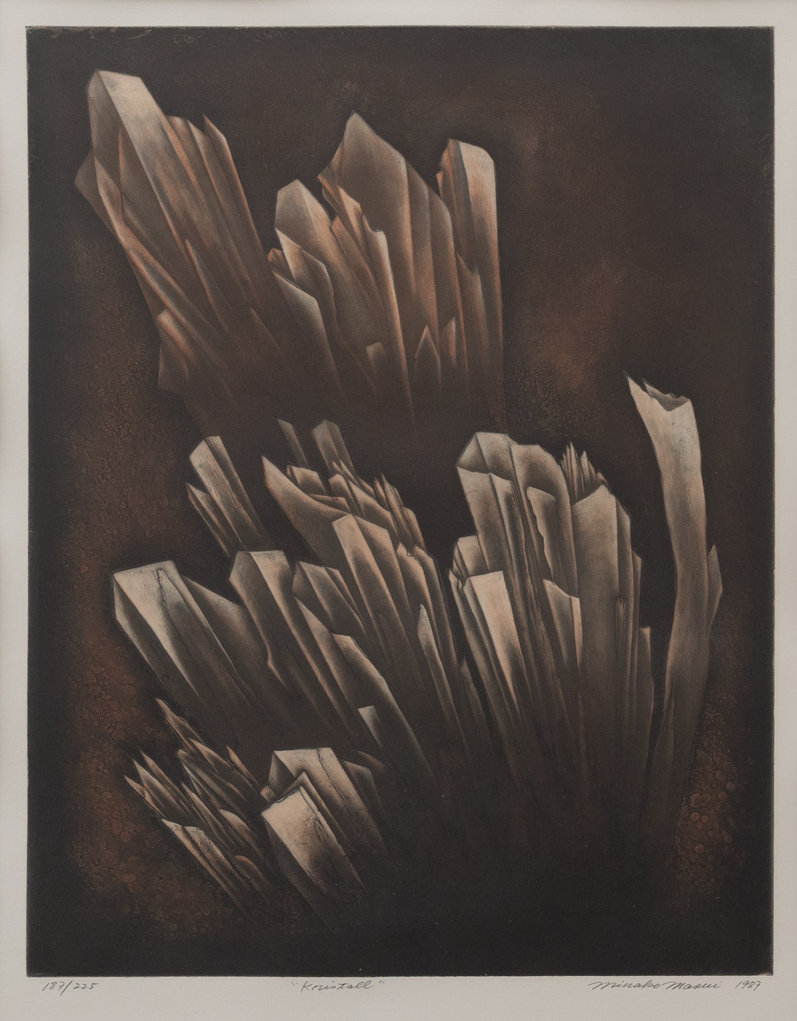 MINAKO MASUI ( FÖDD 1940). "Kristall", litografi nr 187/225, signerad.