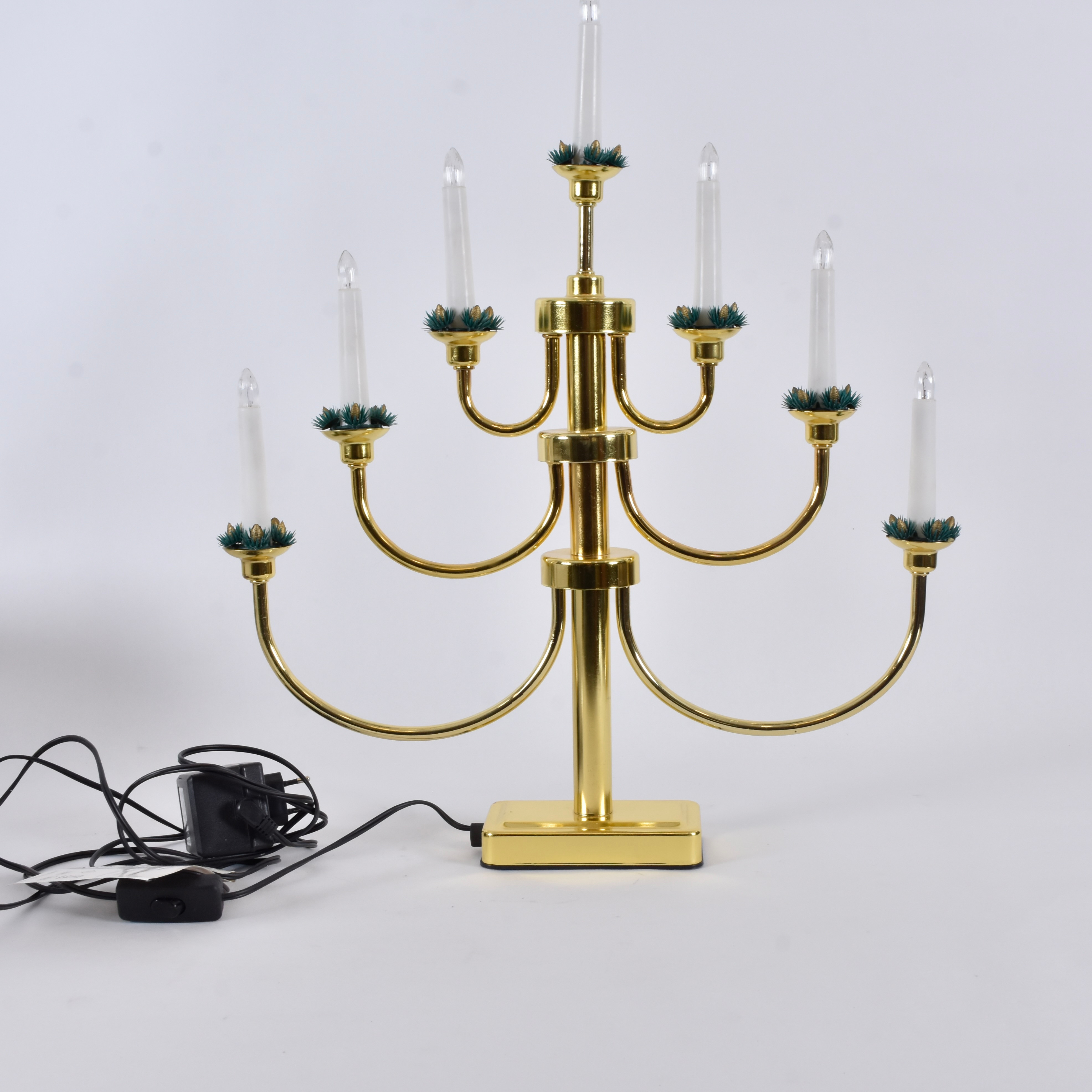 ADVENTSLJUSSTAKE, gulmetall, 7-armad, Thara.