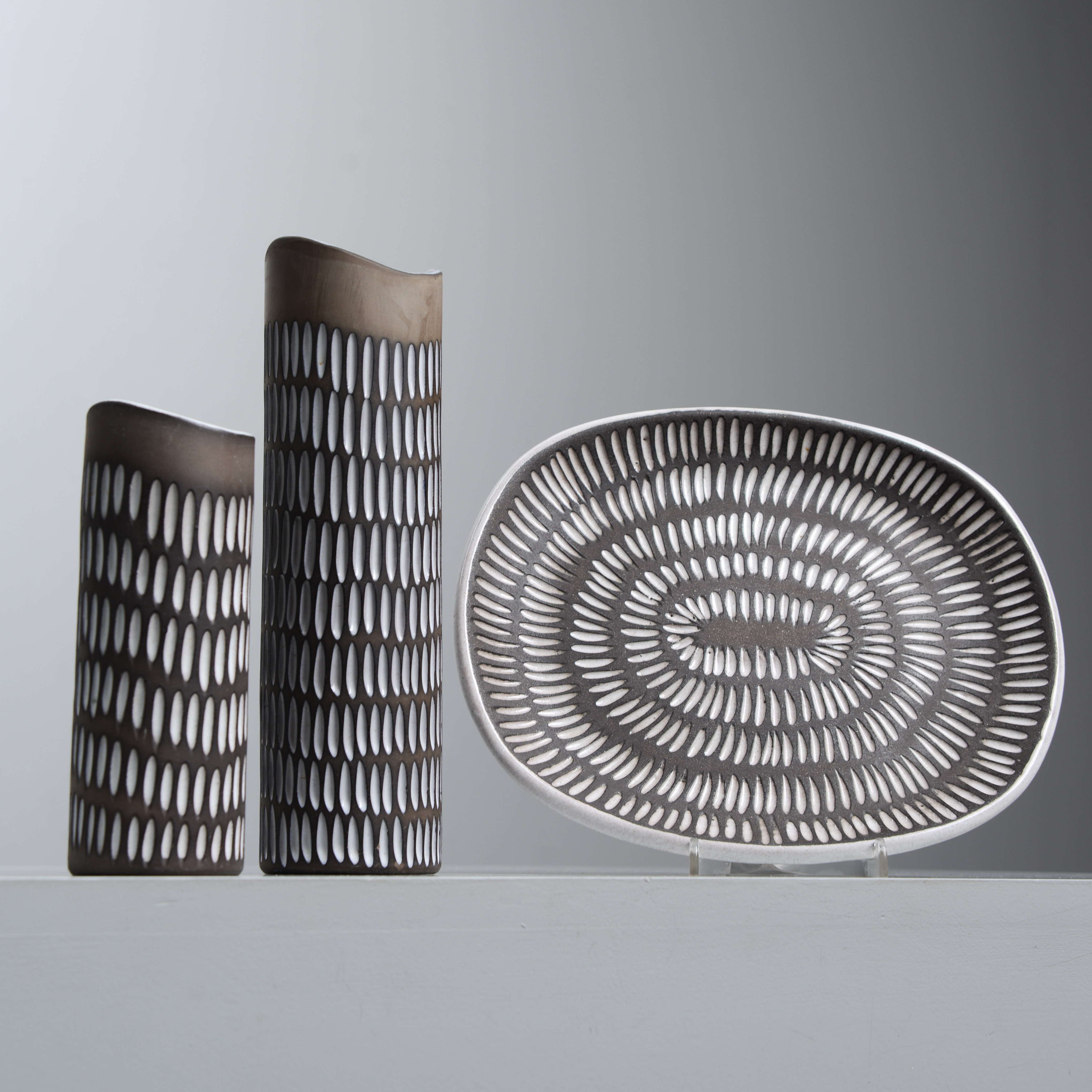 INGRID ATTERBERG. "Negro", 3 delar, Upsala-Ekeby, 1953-58.