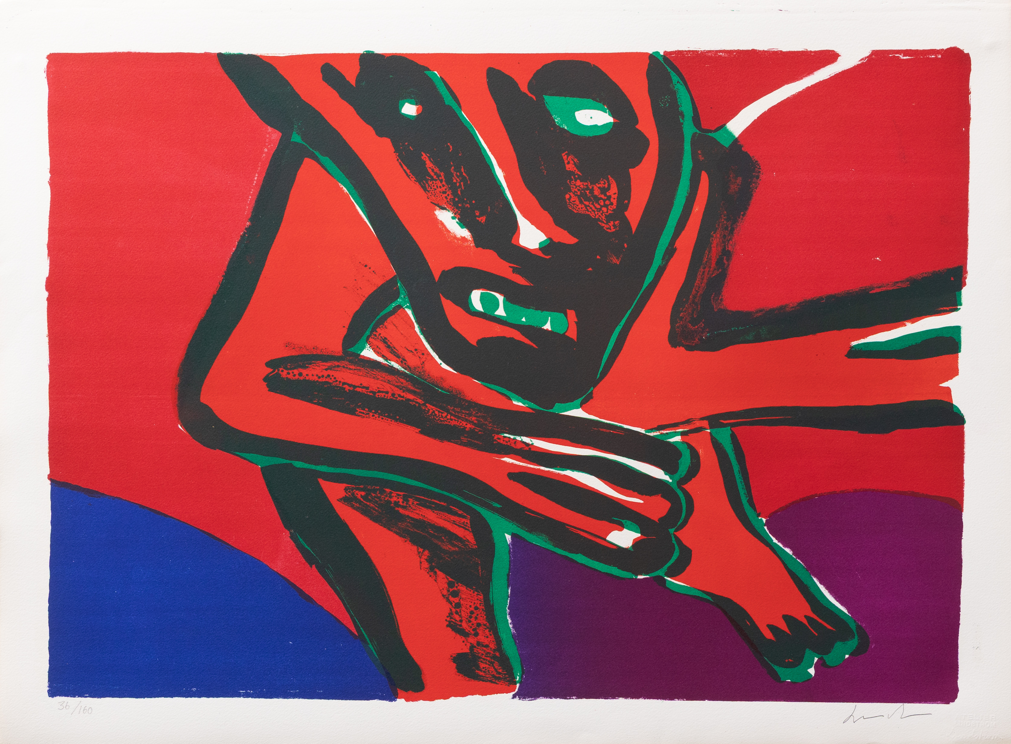 BENGT LINDSTRÖM. "Röd ambassadör", litografi nr 36/160, signerad.