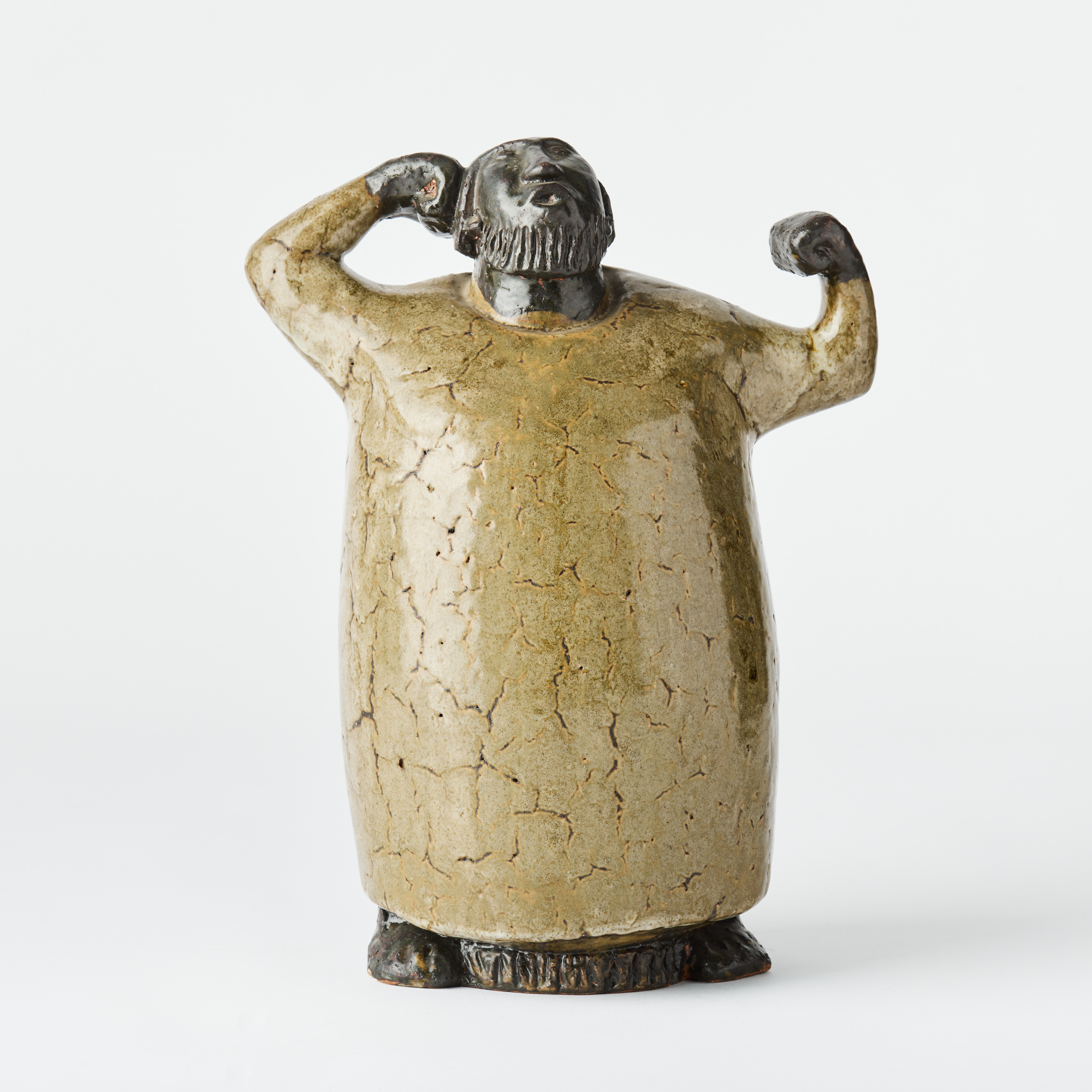 ÅKE HOLM. "Abraham", skulptur, egen ateljé i Höganäs, stengods, glaserad i bruna nyanser.