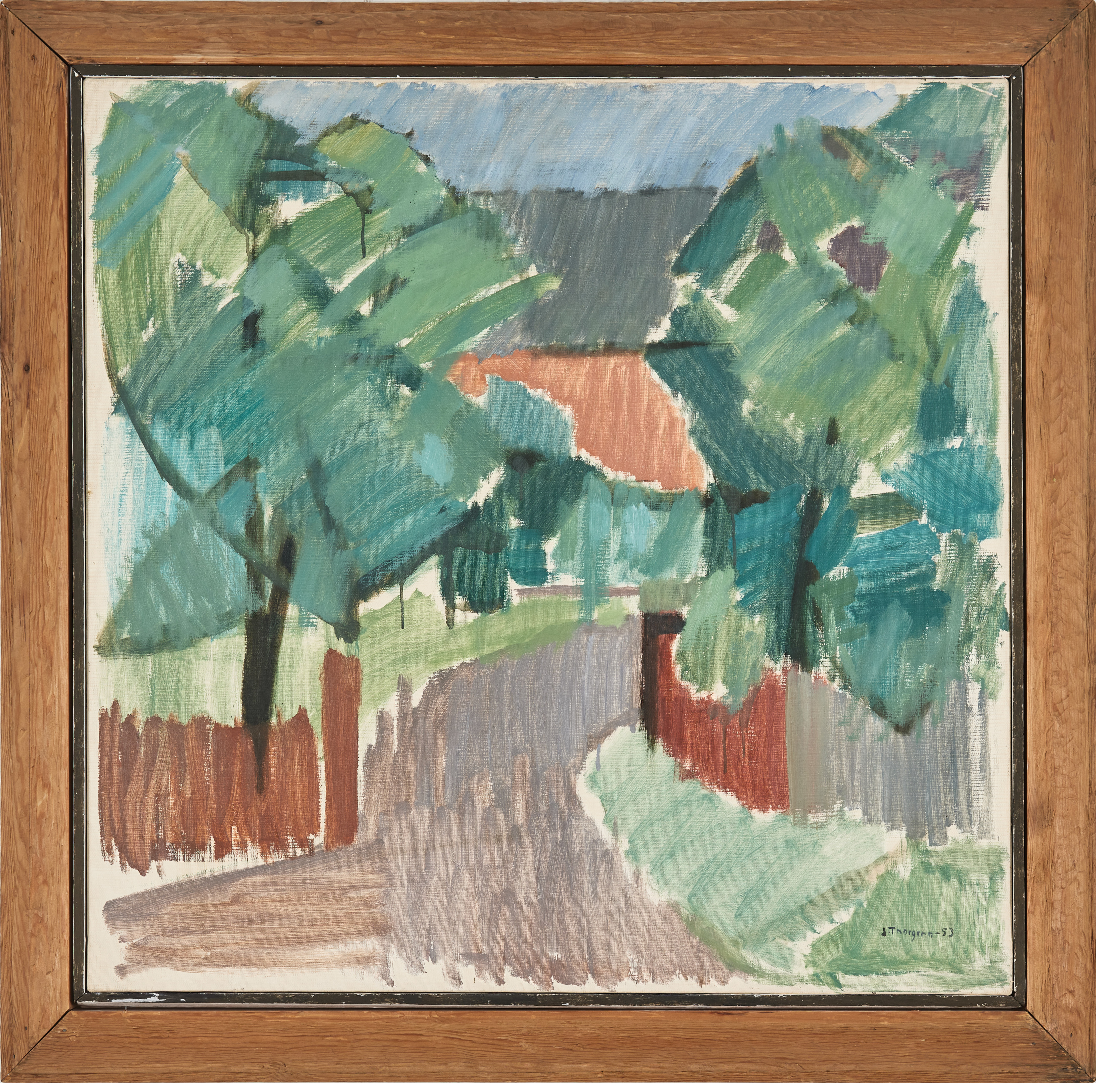 JOHN THORGREN (1918-2000). "Sommarlandskap", olja på duk.