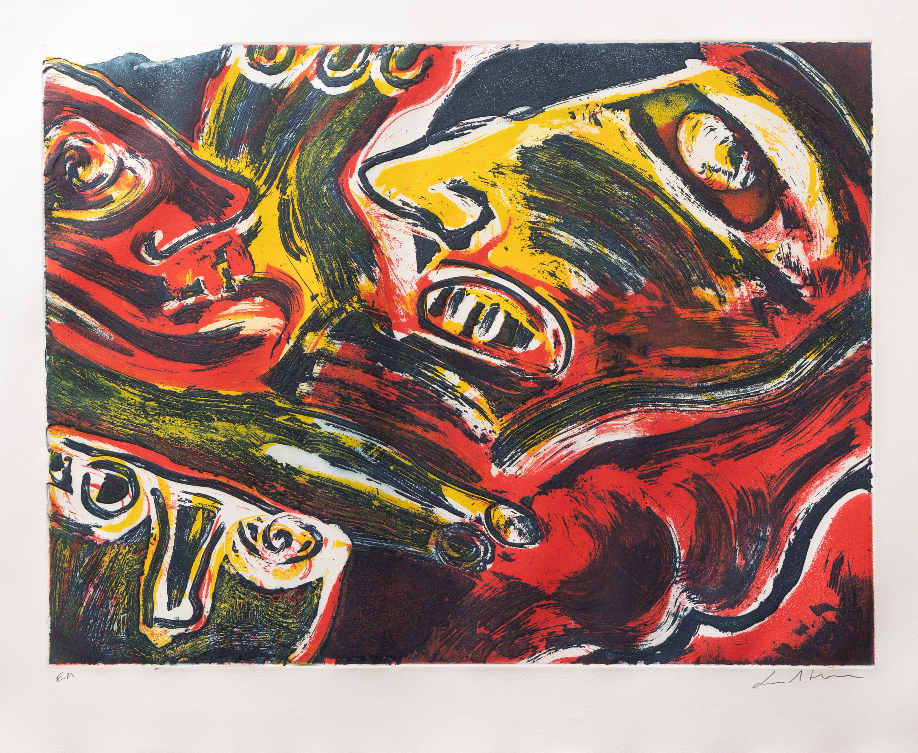 BENGT LINDSTRÖM. "Häxornas dans", Carborundumtryck nr EA, signerad.