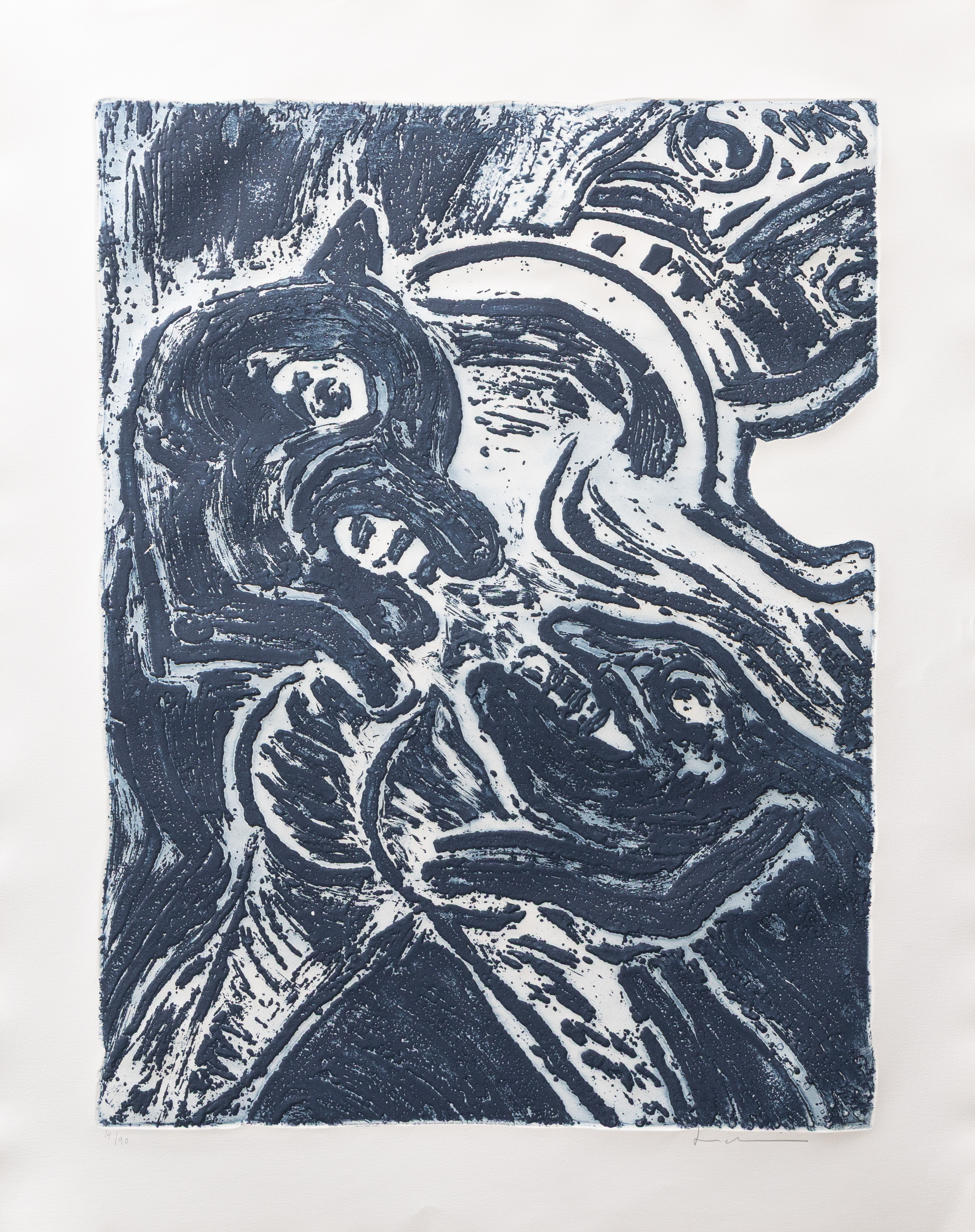 BENGT LINDSTRÖM. Utan titel, carborundumtryck nr 14/90, signerad.