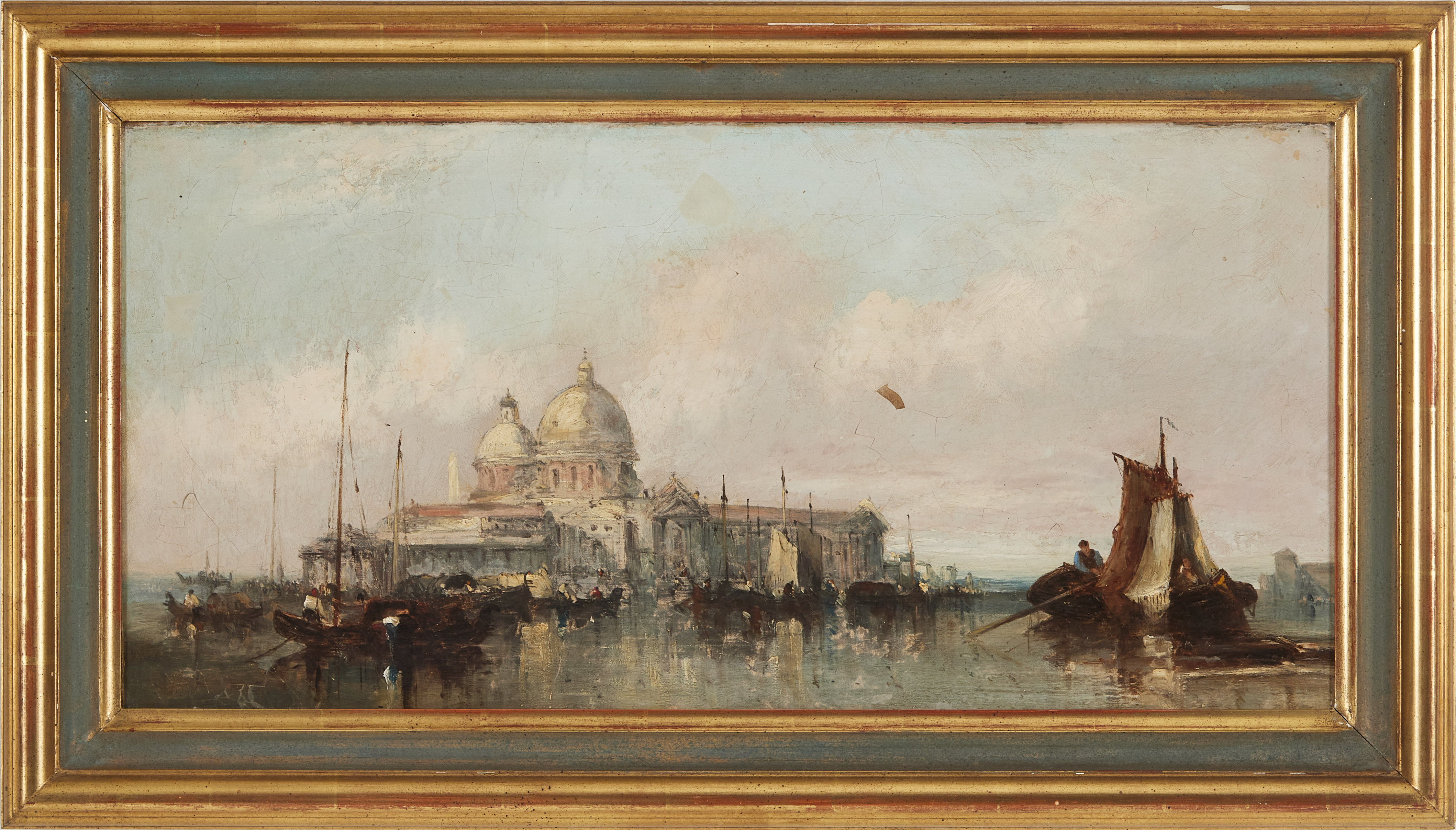 ITALIENSK SKOLA, 18/1900-TAL. Vy över Santa Maria della Salute, Venedig.