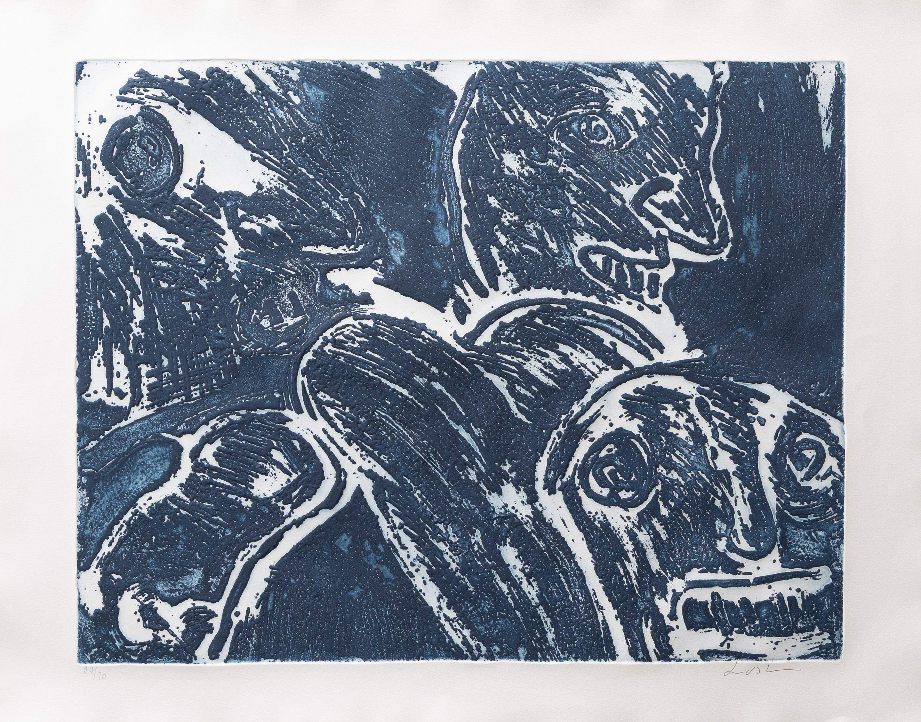 BENGT LINDSTRÖM. Utan titel, carborundumtryck nr 27/90, signerad.