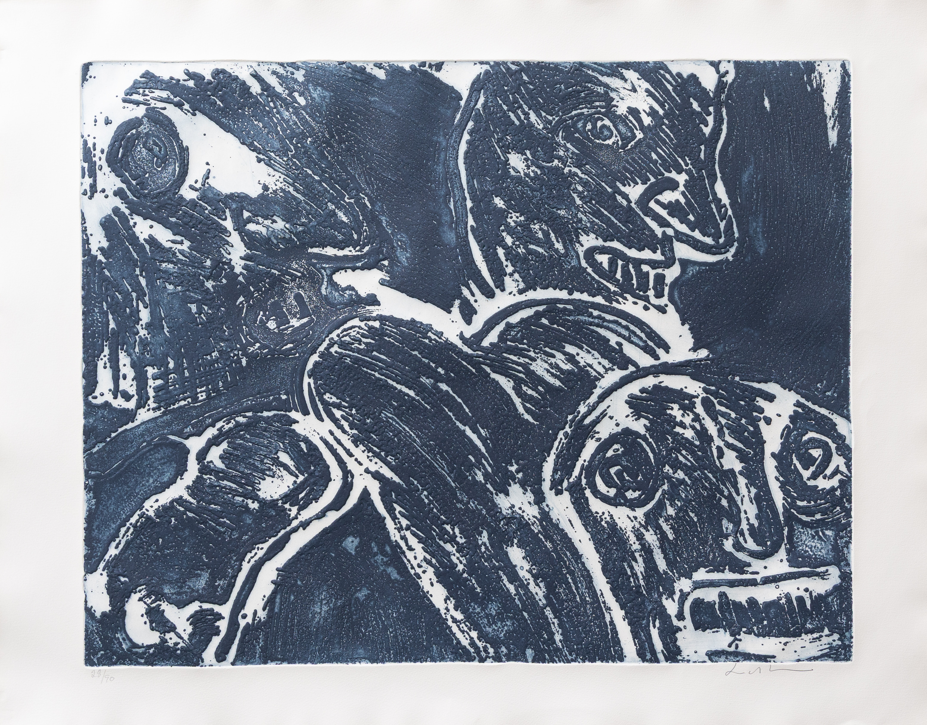 BENGT LINDSTRÖM. Utan titel, carborundumtryck nr 28/90, signerad.