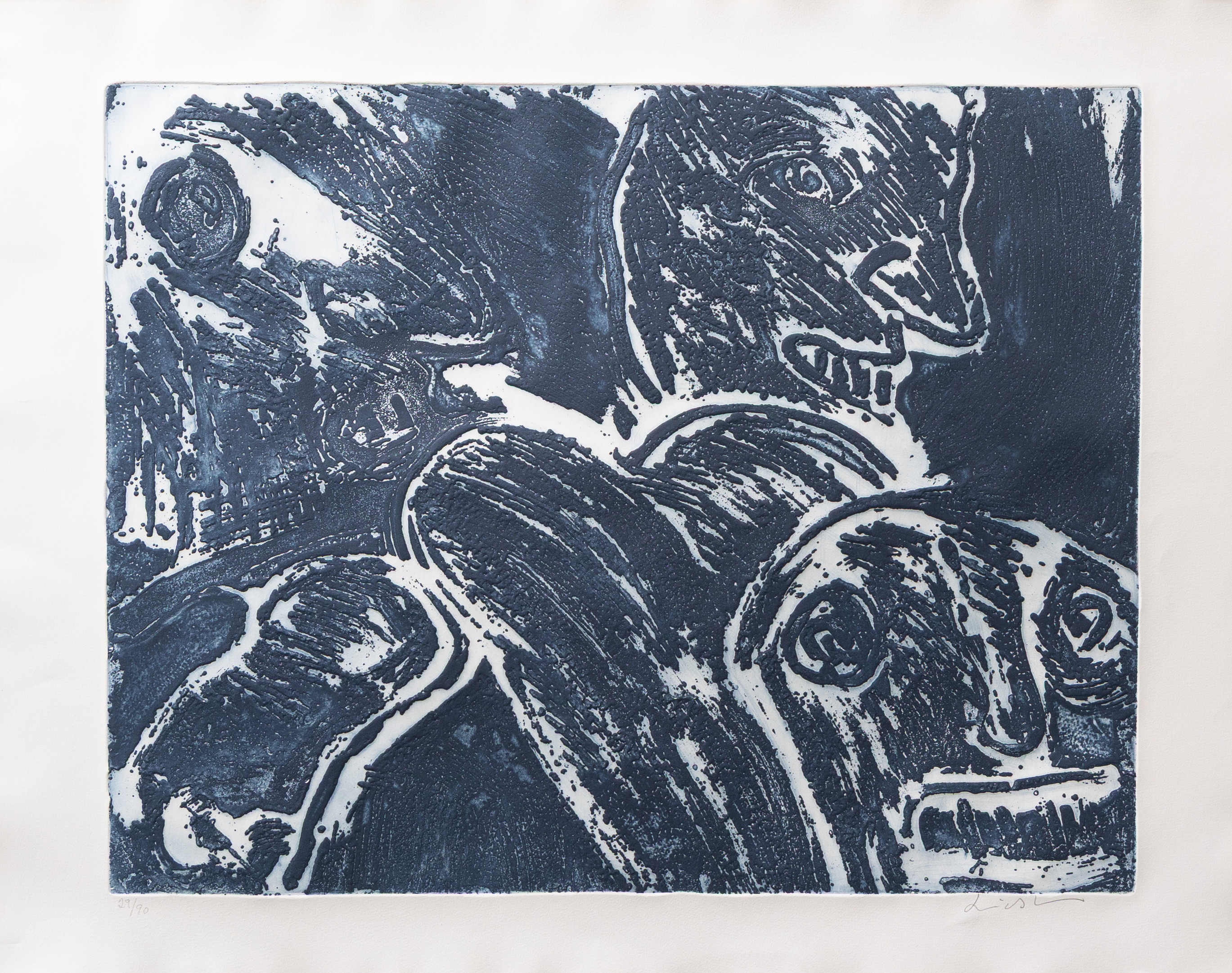 BENGT LINDSTRÖM. Utan titel, carborundumtryck nr 29/90, signerad.