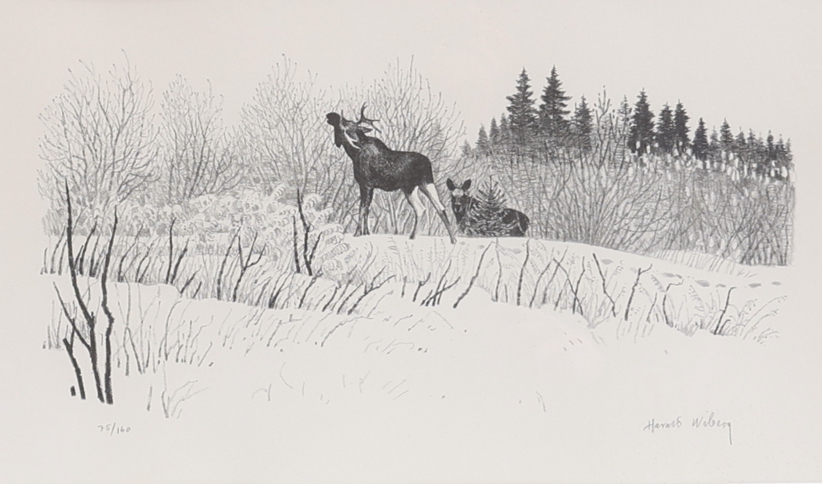 HARALD WIBERG. Litografi, signerad.