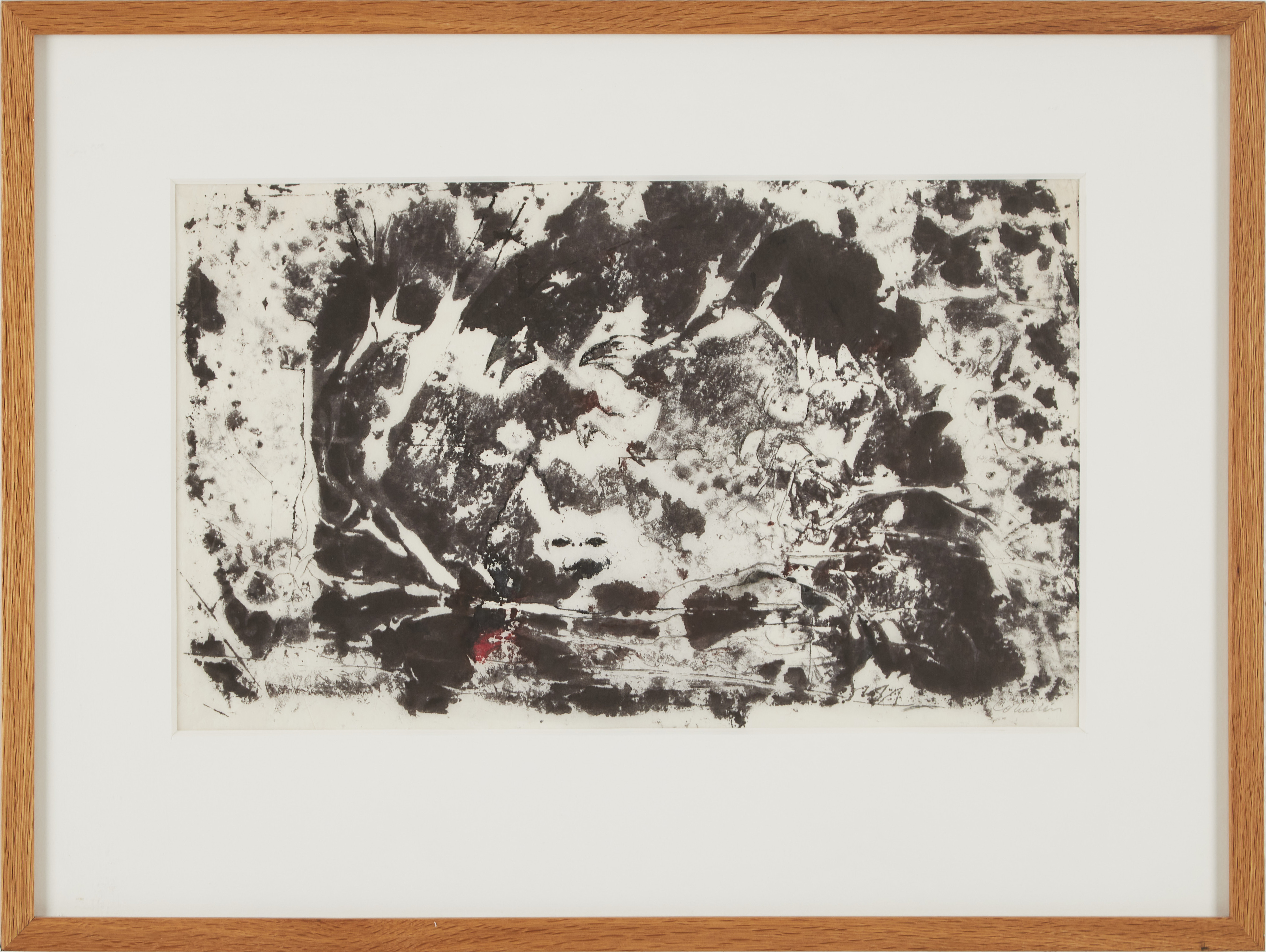 CO HULTÉN. "Dyker upp och passerar", blandteknik på papper, signerad och daterad a tergo 1946.