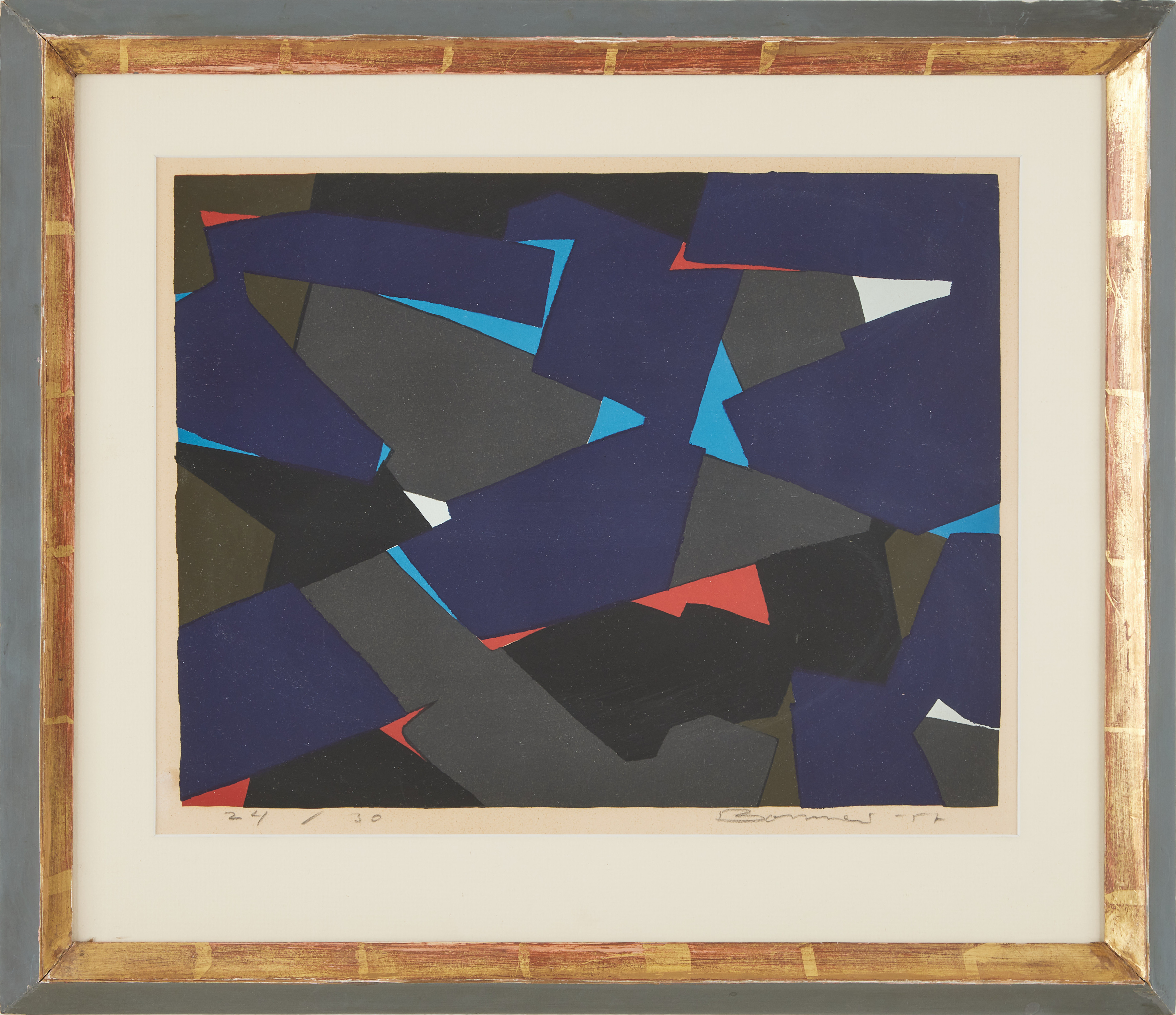 OLLE BONNIÉR. "Nocturne", färglitografi, numrerad 24/30, signerad och daterad 1957.