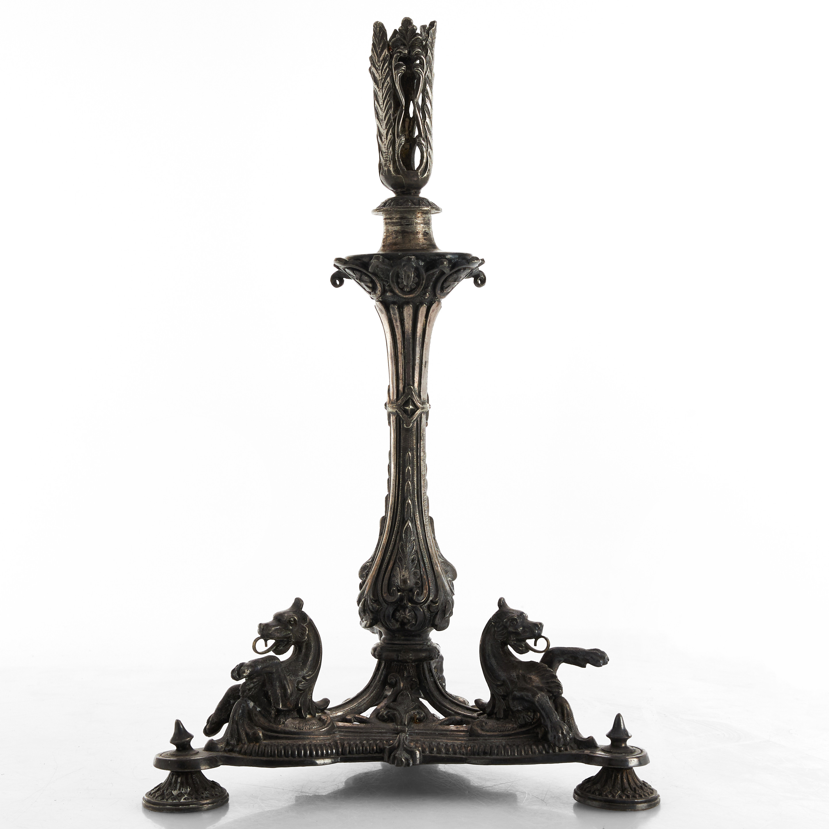 LJUSSTAKE, vitmetall, Frankrike, 1800-talets slut, nyrenässans.