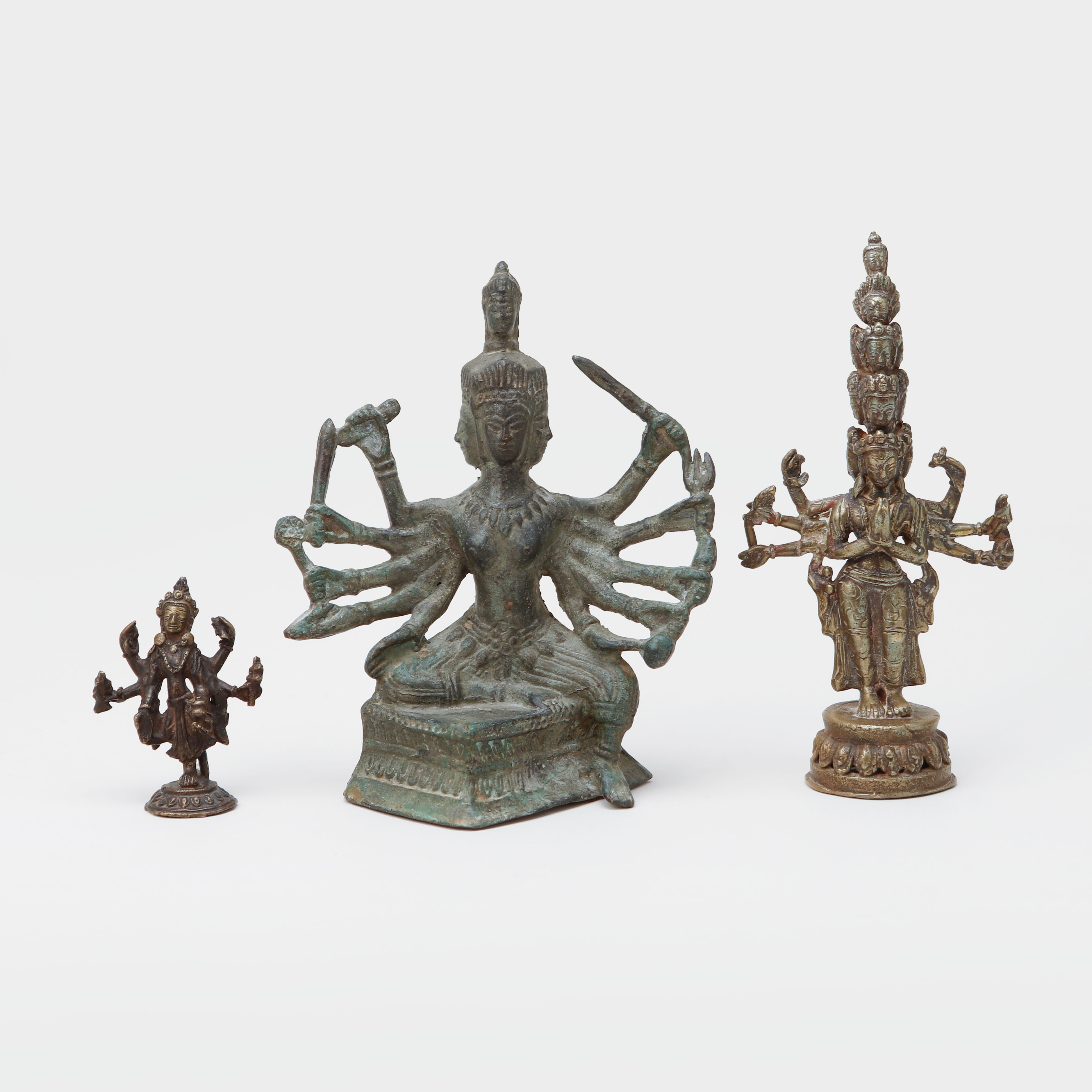 FIGURER, 3 st, metall, Asien.
