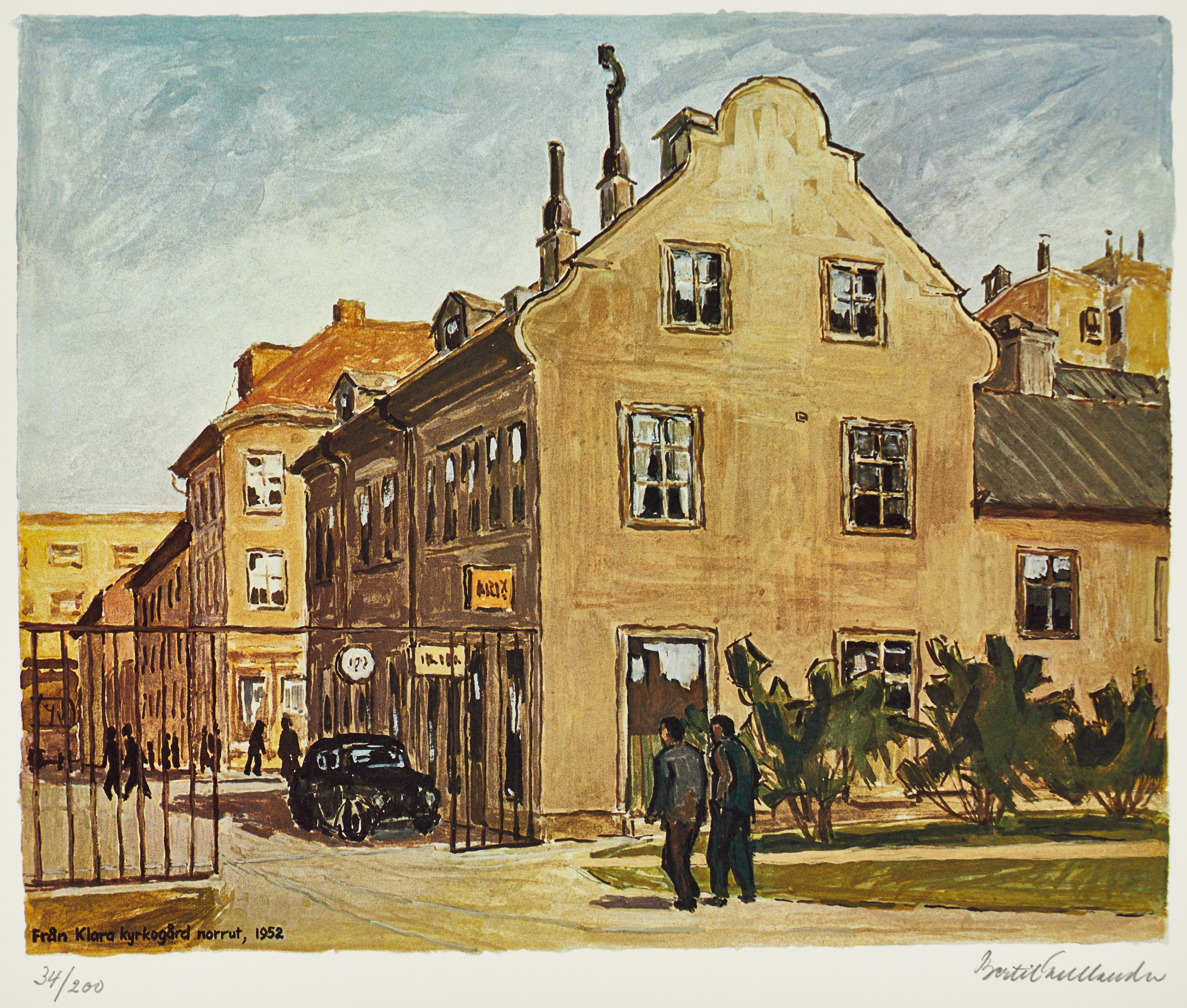 BERTIL GULLANDER (1915-1999), Klarakvarteren, 6 st, signerade och numrerade 34/200, färgoffset.
