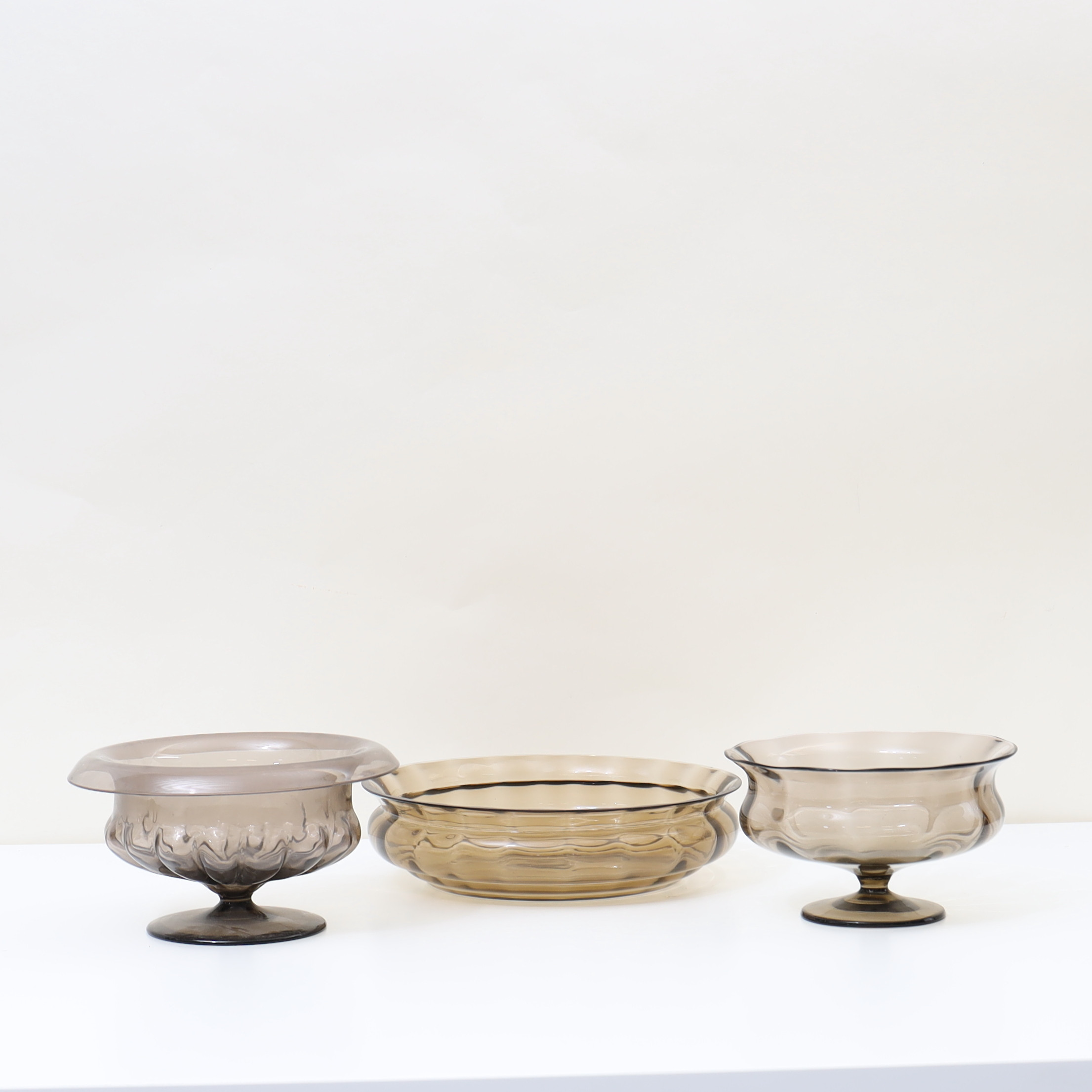 SKÅLAR, 3st, Sandviks/Orrefors glasbruk.