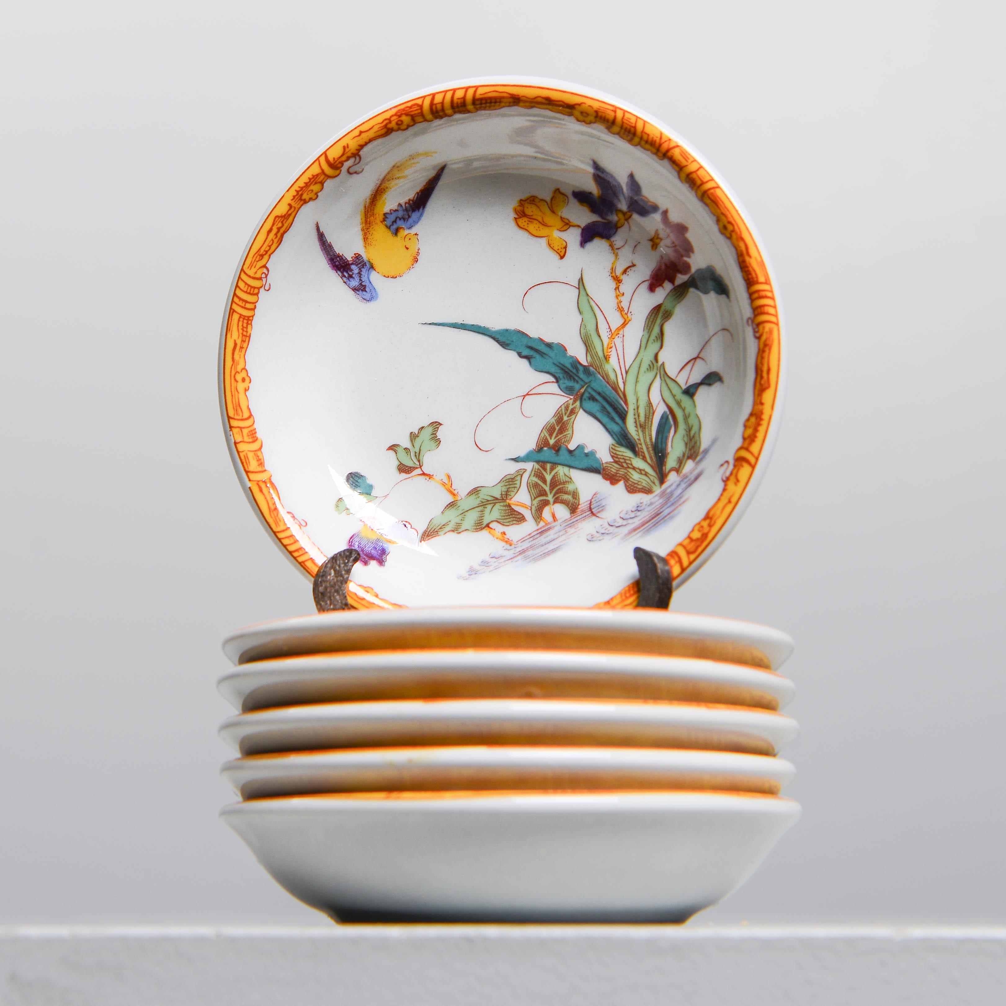 WEDGWOOD, smörfat, 6 st, "Devon Rose", Georgetown Collection, England.