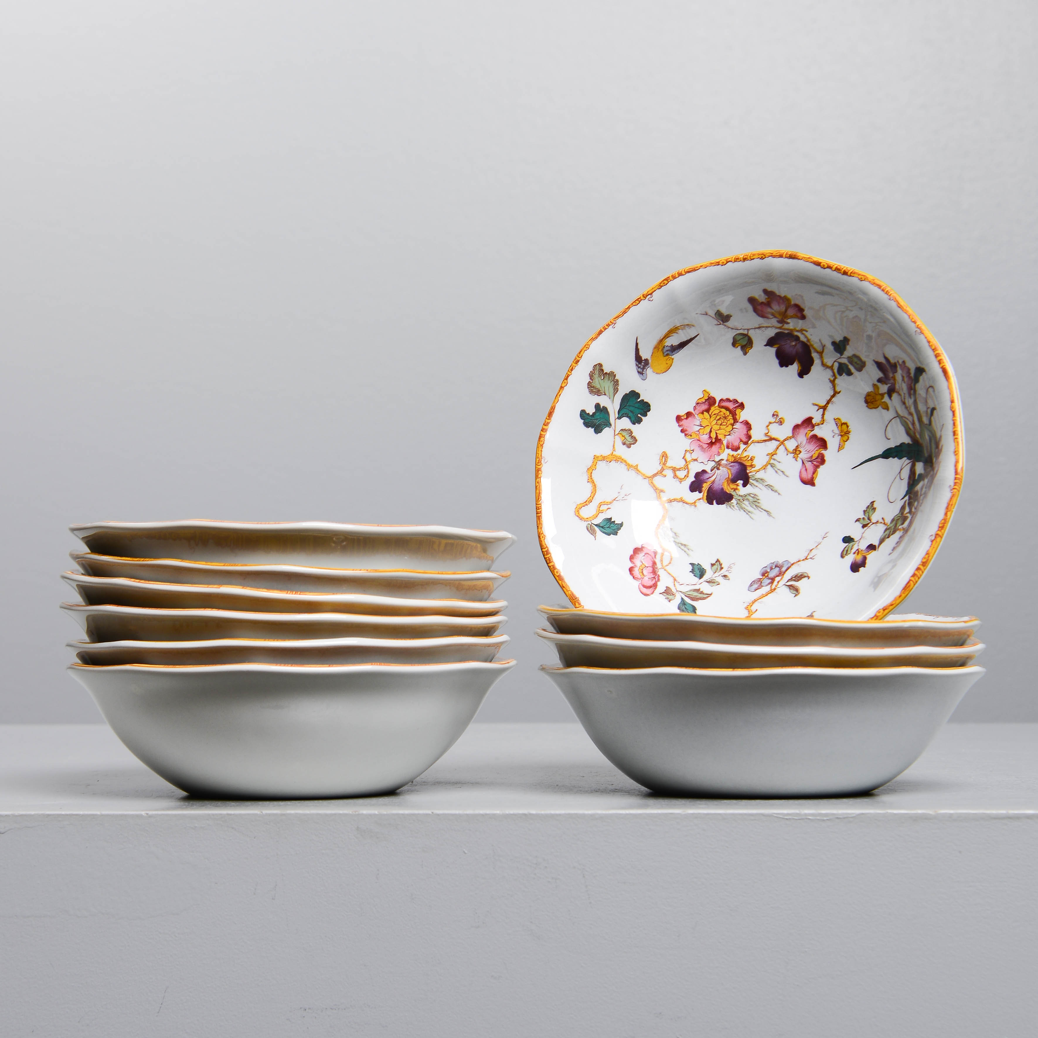 WEDGWOOD, Skålar, 10 st, "Devon Rose", Georgetown Collection, England.