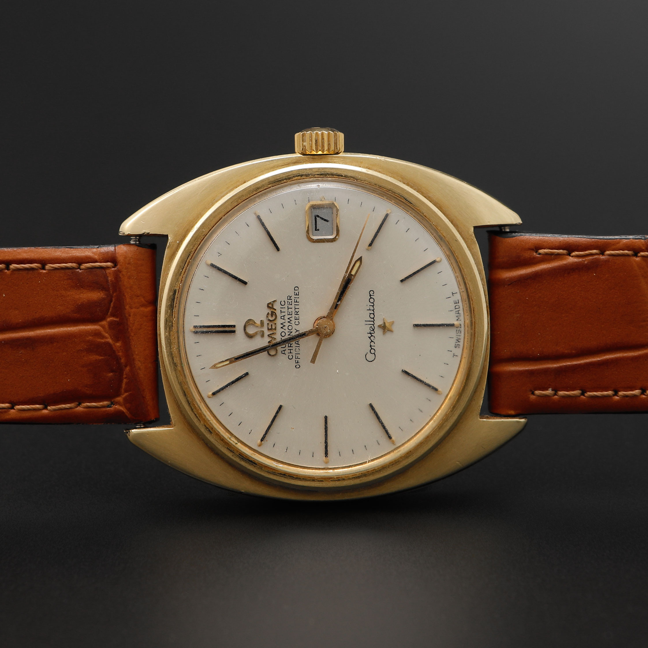 ARMBANDSUR, Omega , Constellation, guld/stål, automatisk, ca 1966.