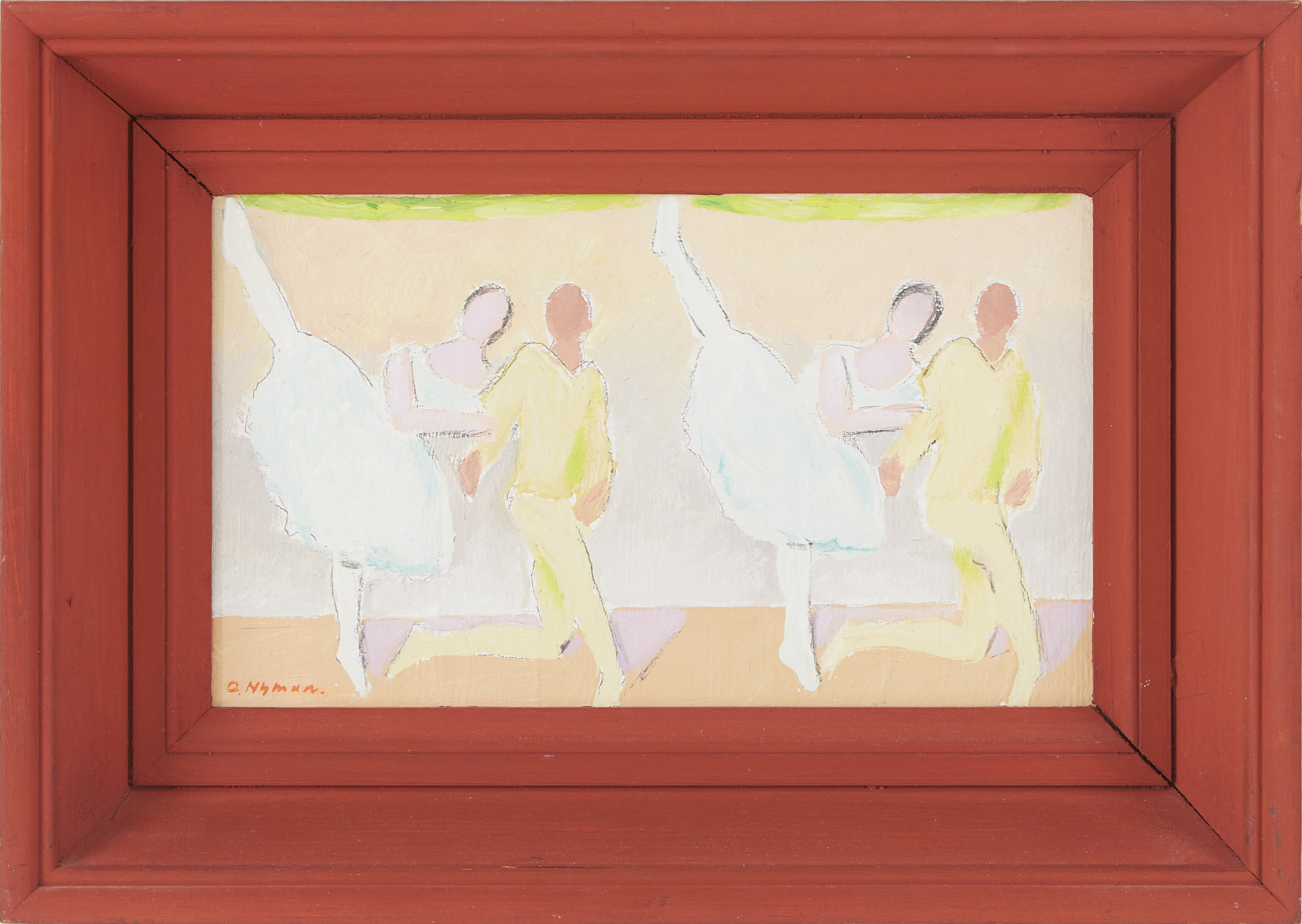 OLLE NYMAN. Dansare, olja på pannå, signerad.