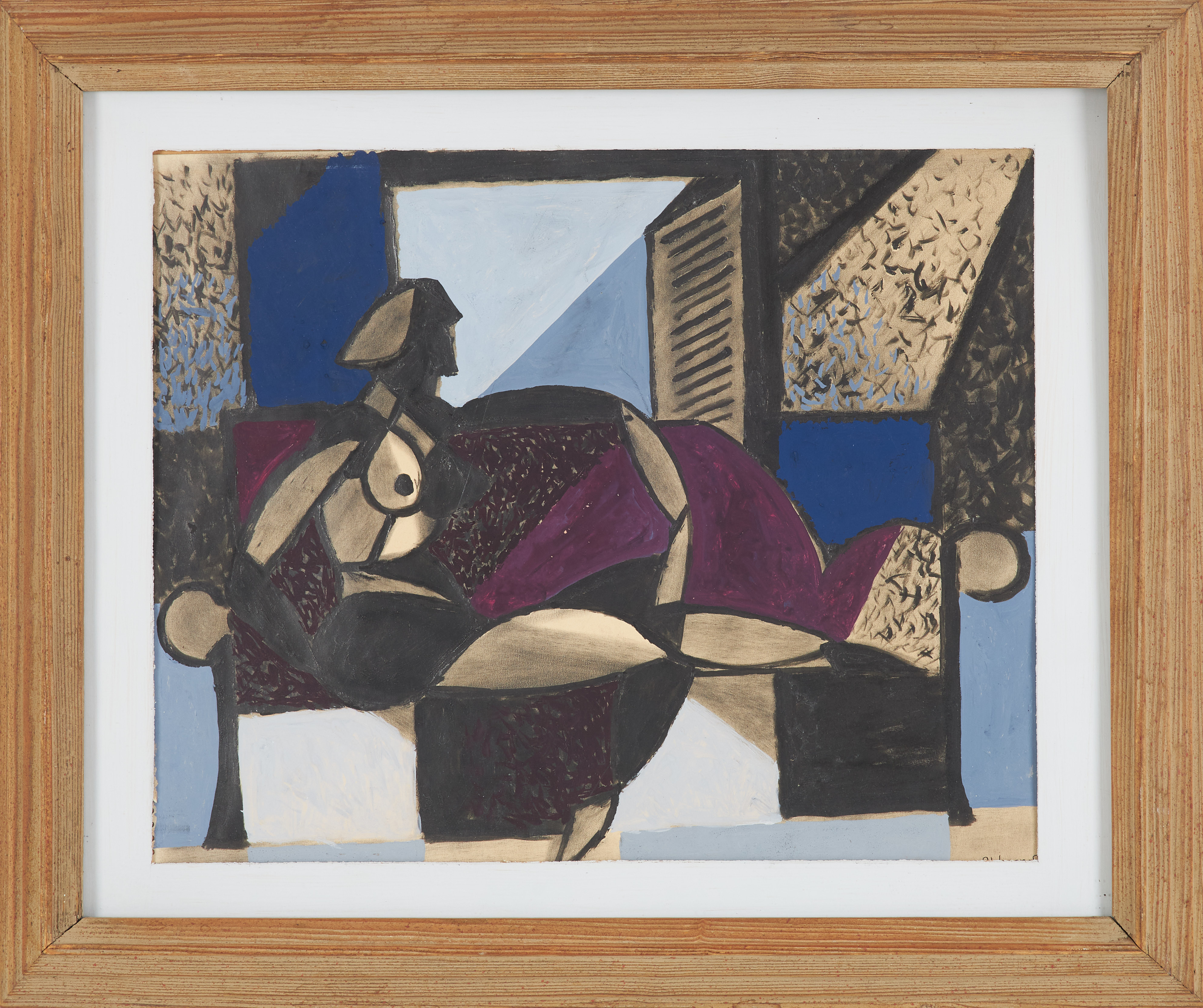 SVEN AHLGREN (1922-1997). Nakenstudie, komposition, gouache, signerad och daterad Ahlgren -52.