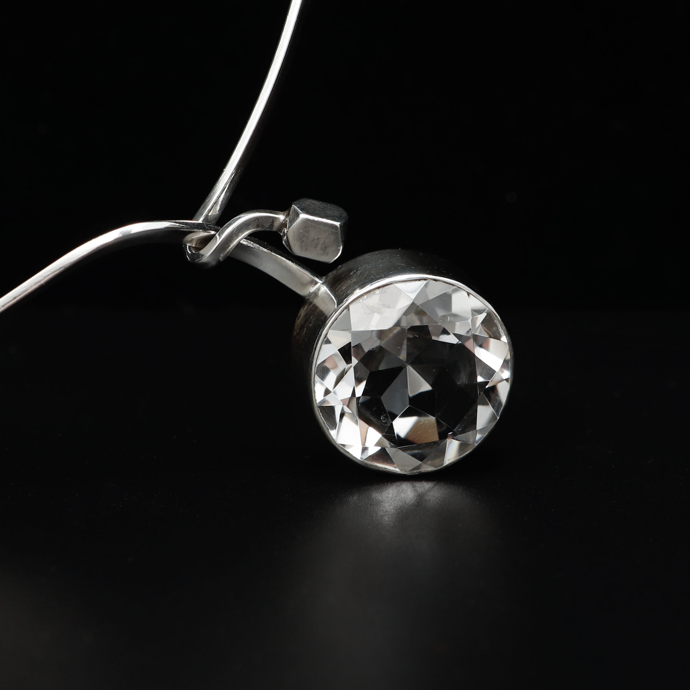 GERT THYSELL. Collier, silver, bergkristall, Gussi, Malmö, 1973.