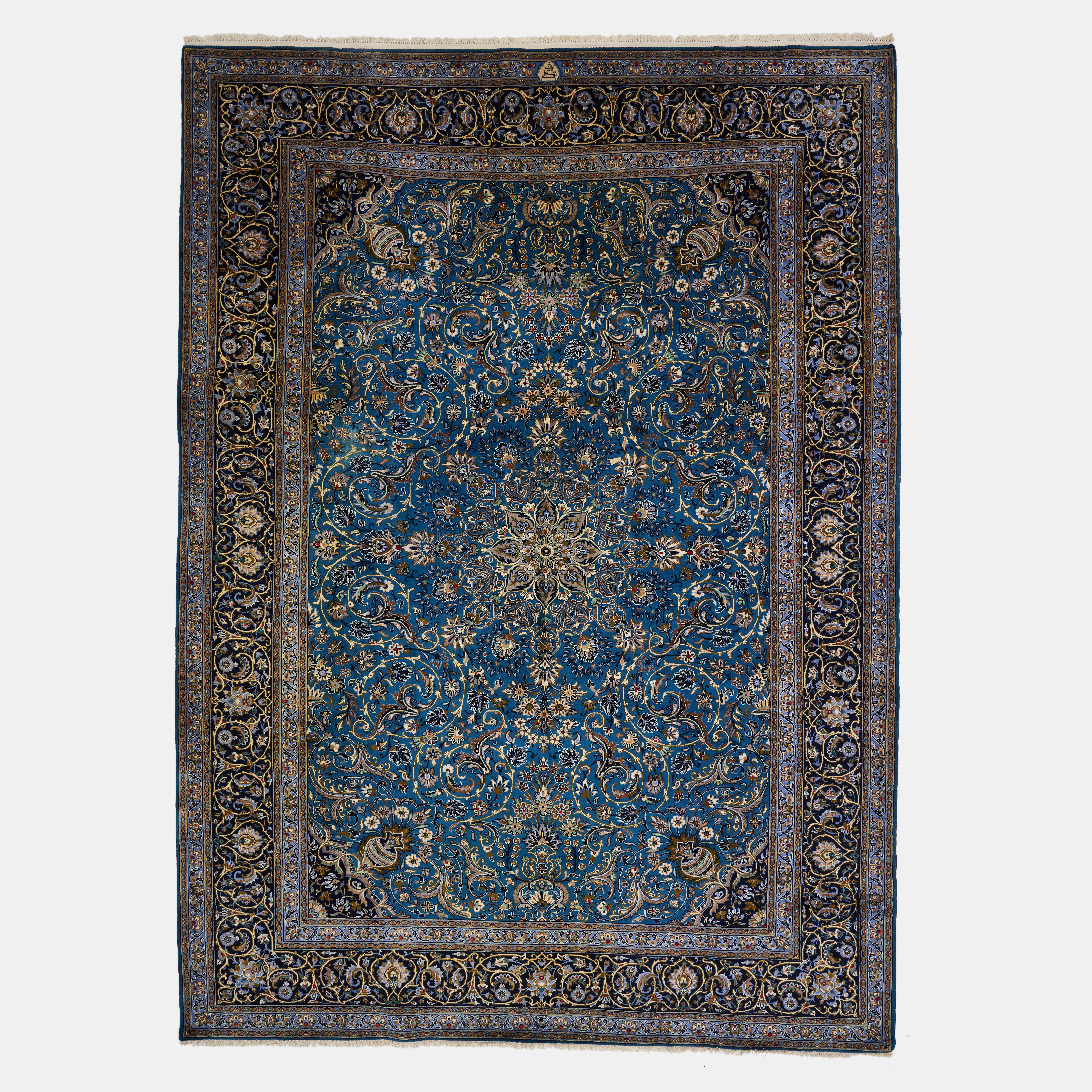 ORIENTMATTA, Keshan Tavassoli, old, ca 426,5 x 308,5 cm (inklusive slätväven på en kortsida).