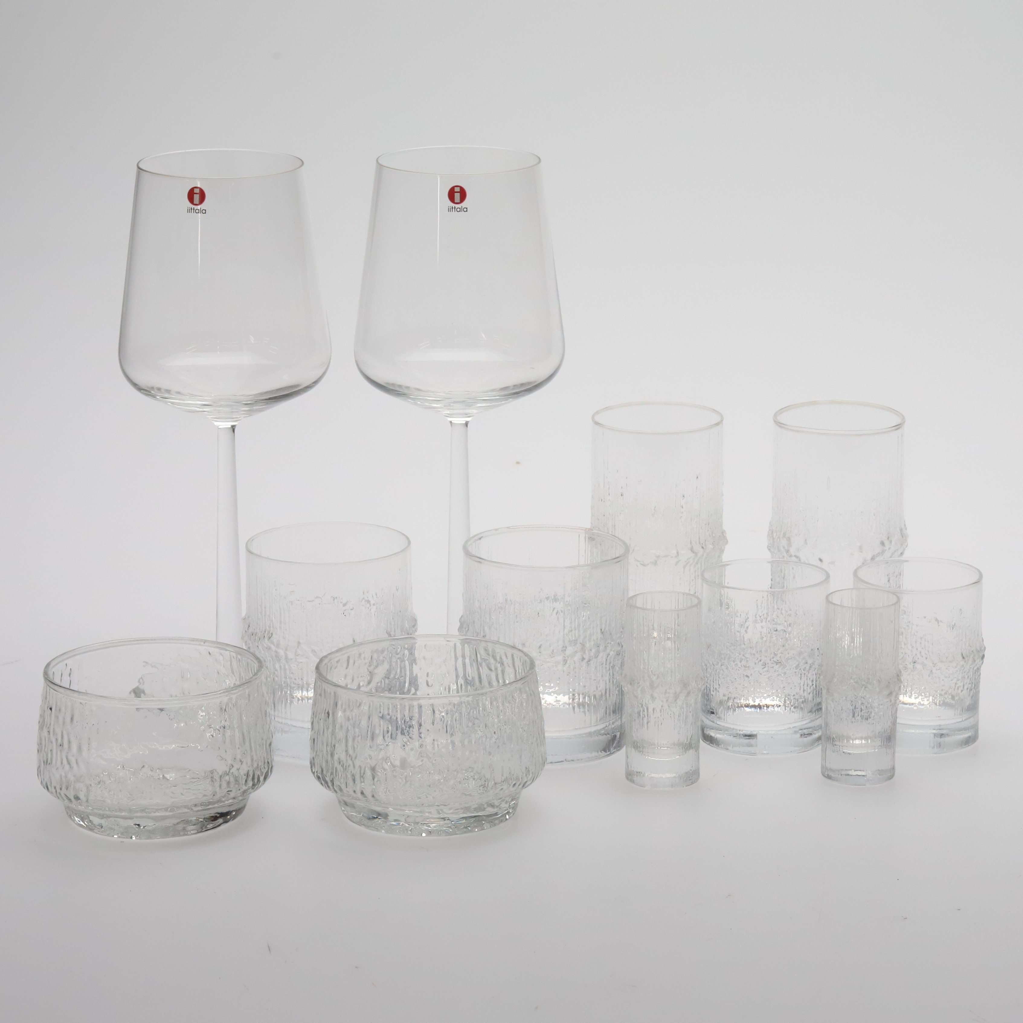 GLASSERVIS mestadels ITTALA TAPIO WIRKKALA "Niva". 43 delar.