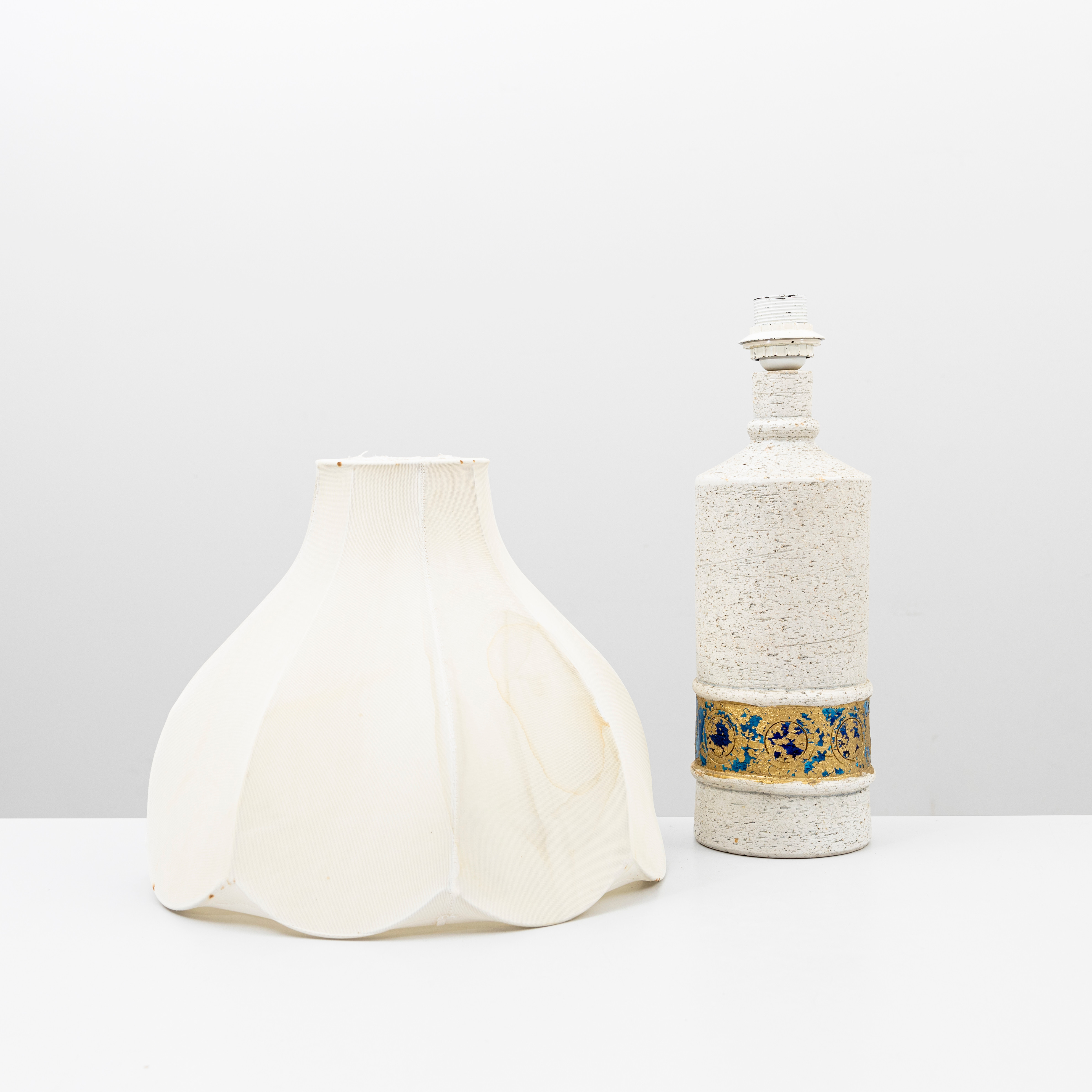 ALDO LONDI. Bordslampa, chamotterat stengods, Bitossi, Italien, 1970-tal.