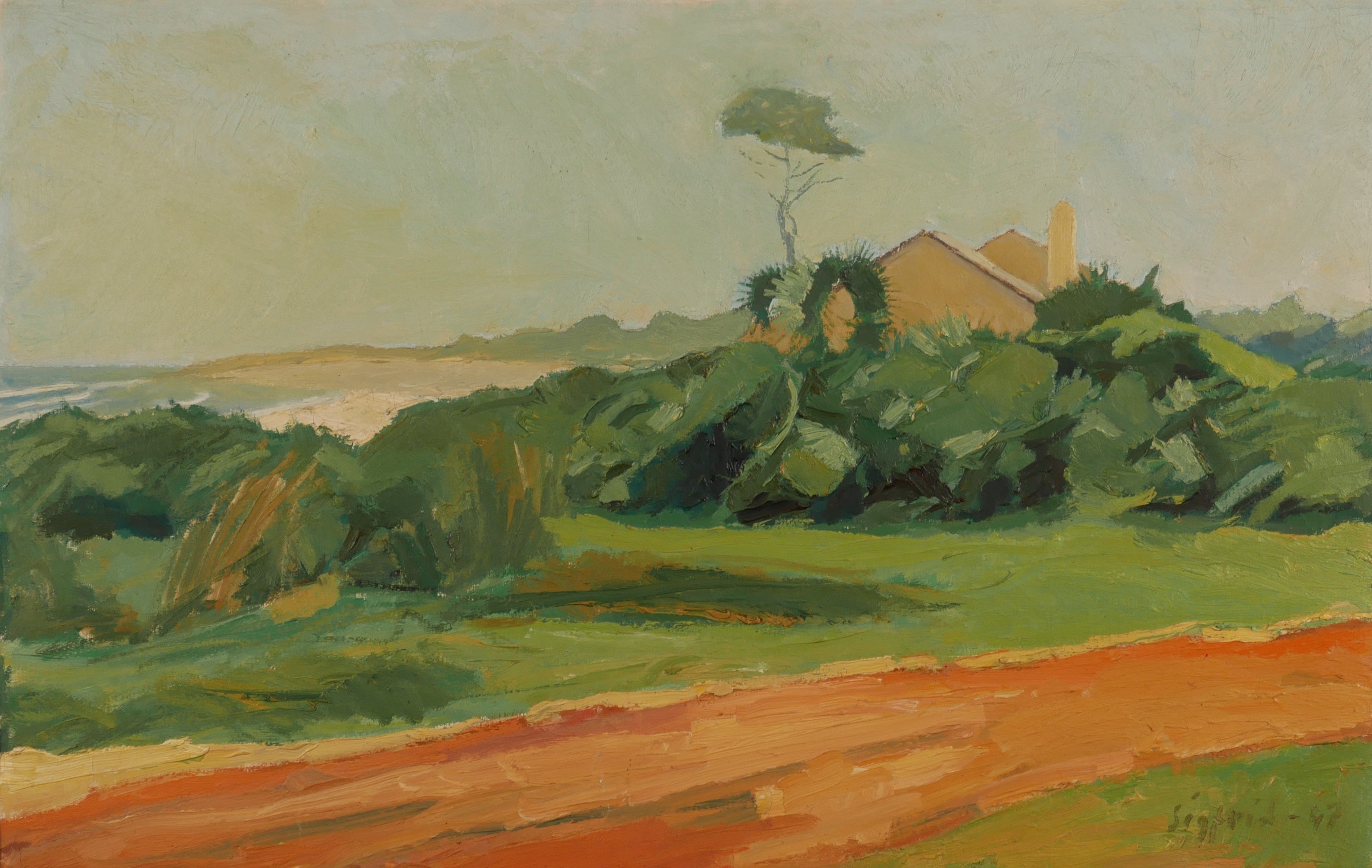 SIGFRID  SÖDERGREN. Landskap, olja på duk, signerad Sigfrid -47.