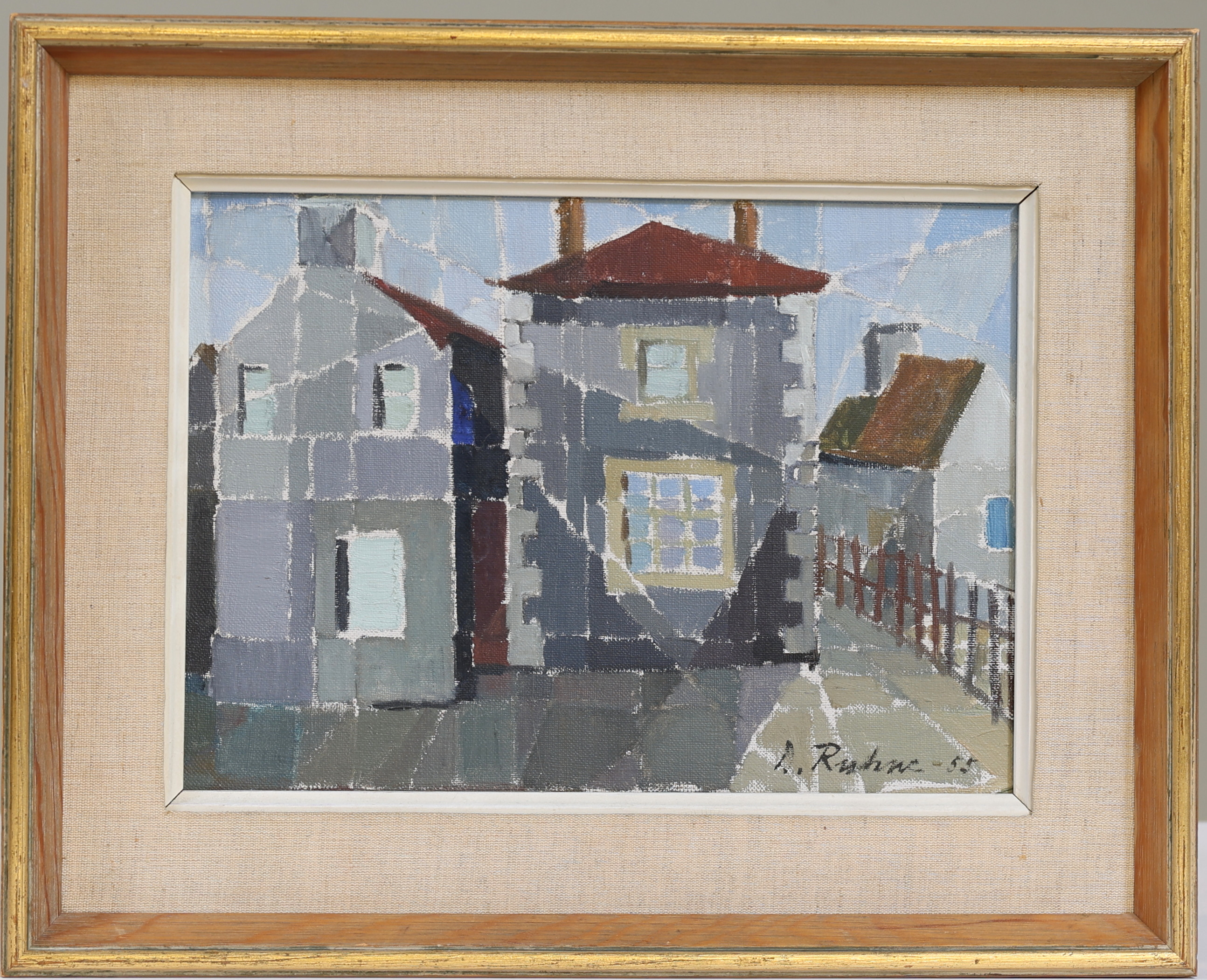 DOROTHY RUHNE SEMPINSKI (1908-1973) Kubistisk stad, olja på duk, signerad samt daterad -55.