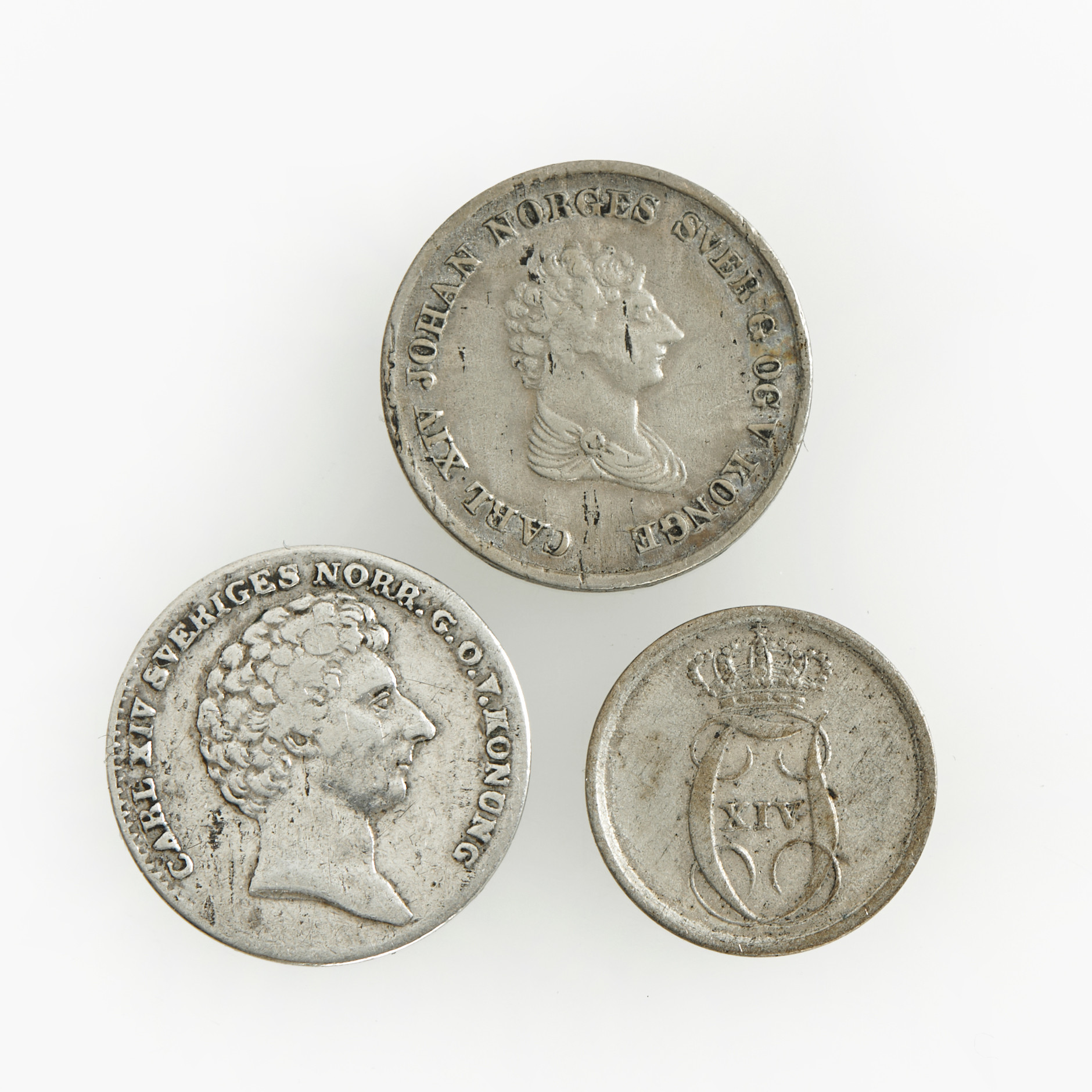 KARL XIV JOHAN (1818-1844), 3 silvermynt.