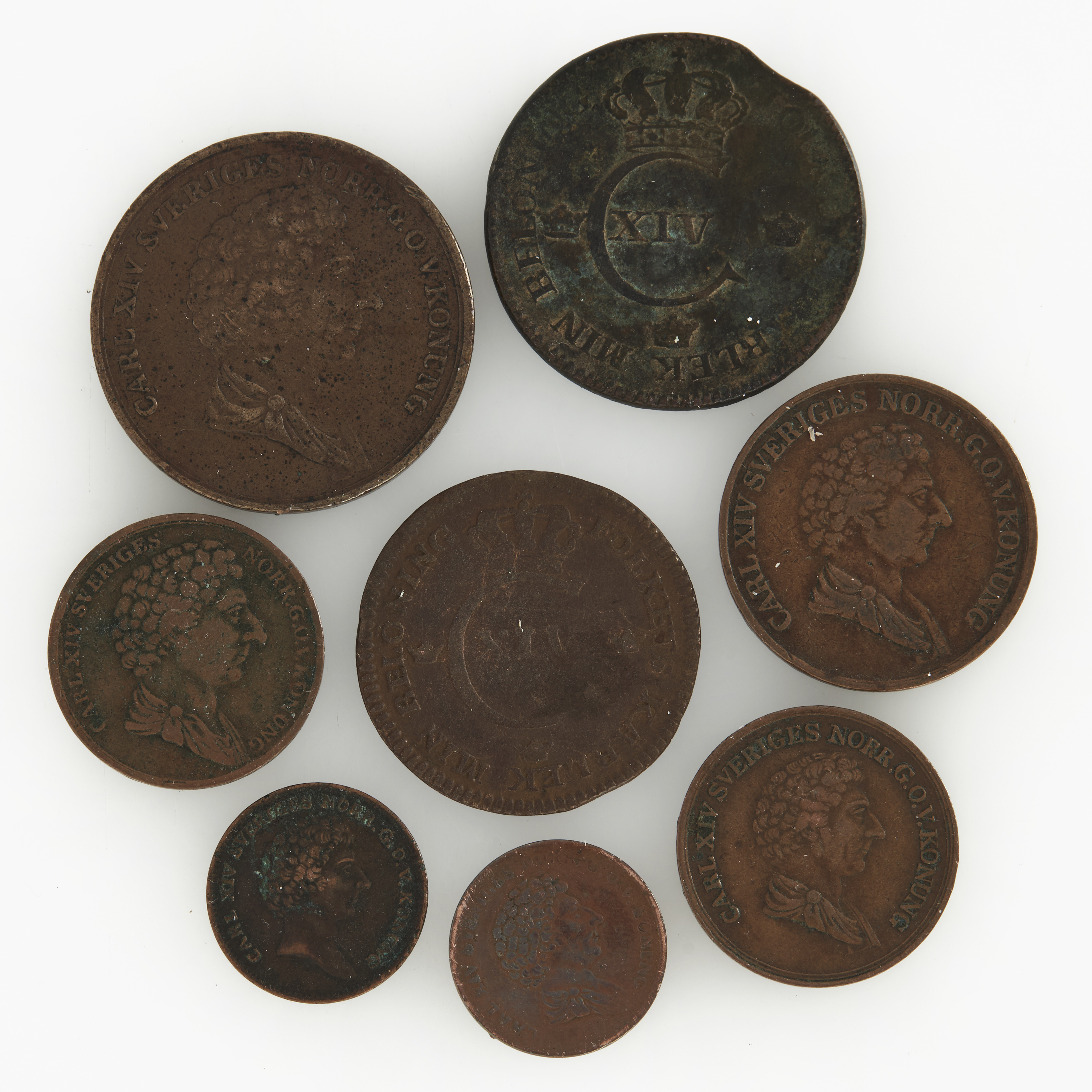 KARL XIV JOHAN (1818-1844), 8 kopparmynt.