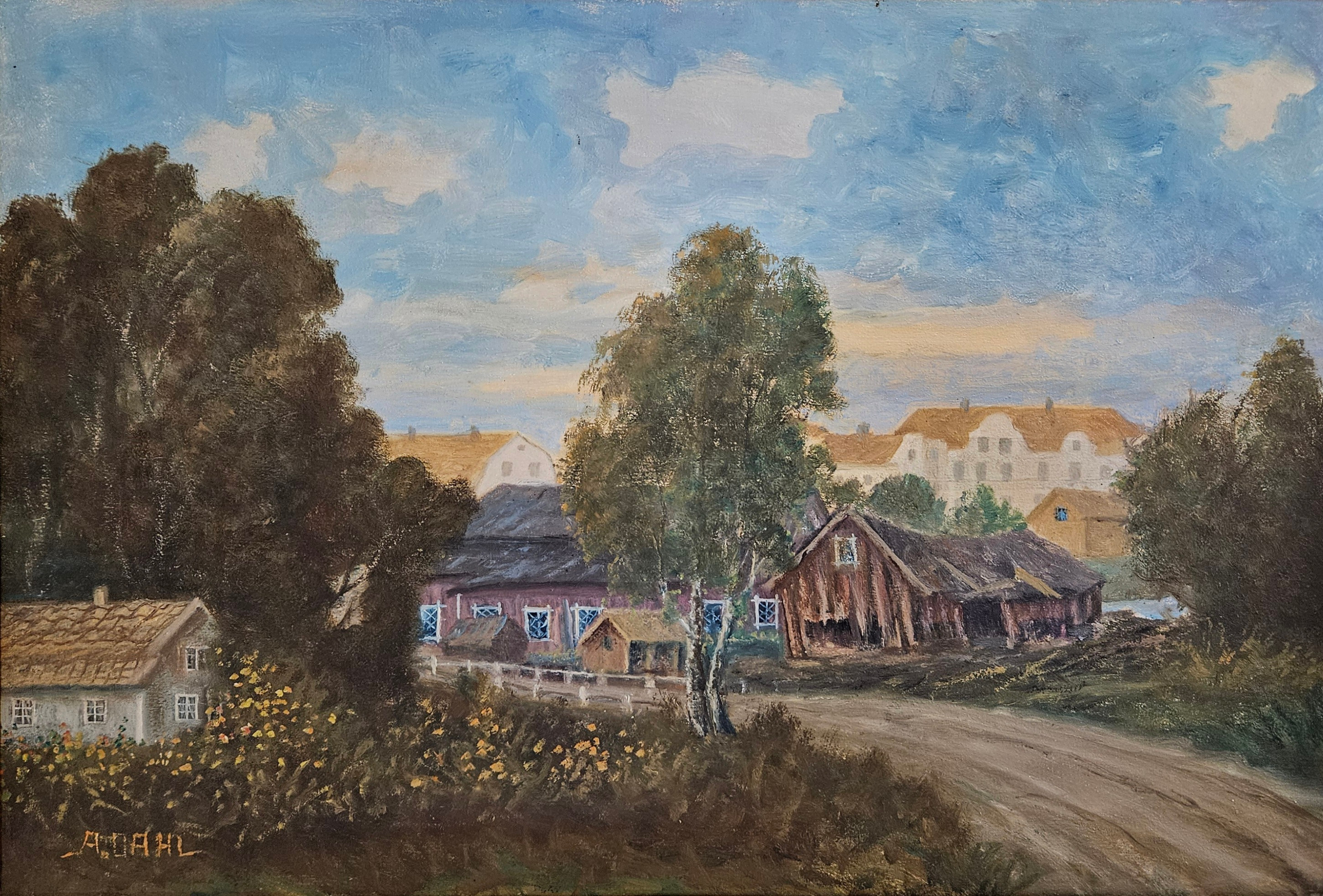 ANSHELM DAHL. Olja på duk, signerad A. Dahl.