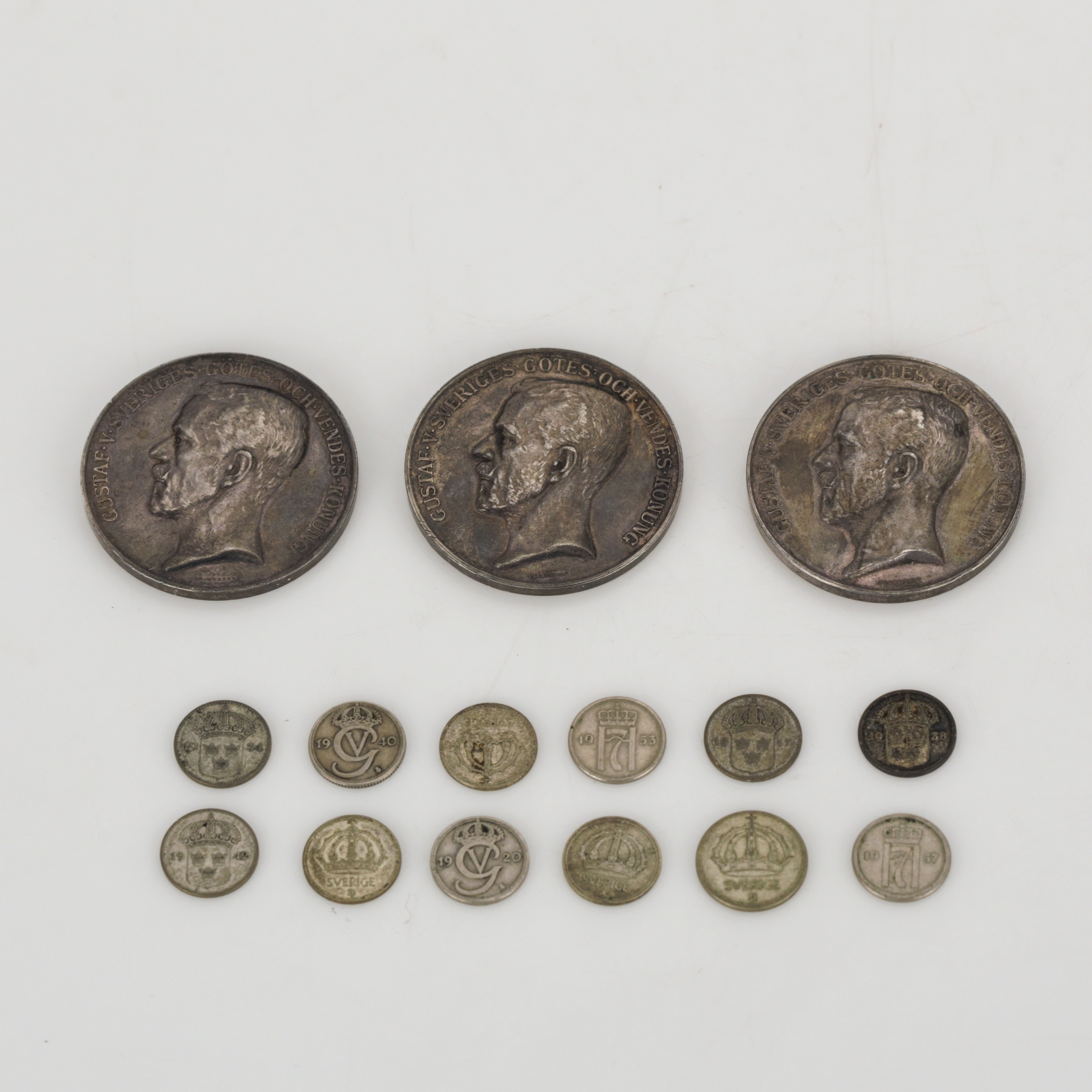 MYNT och MEDALJER, 15 st. silver.