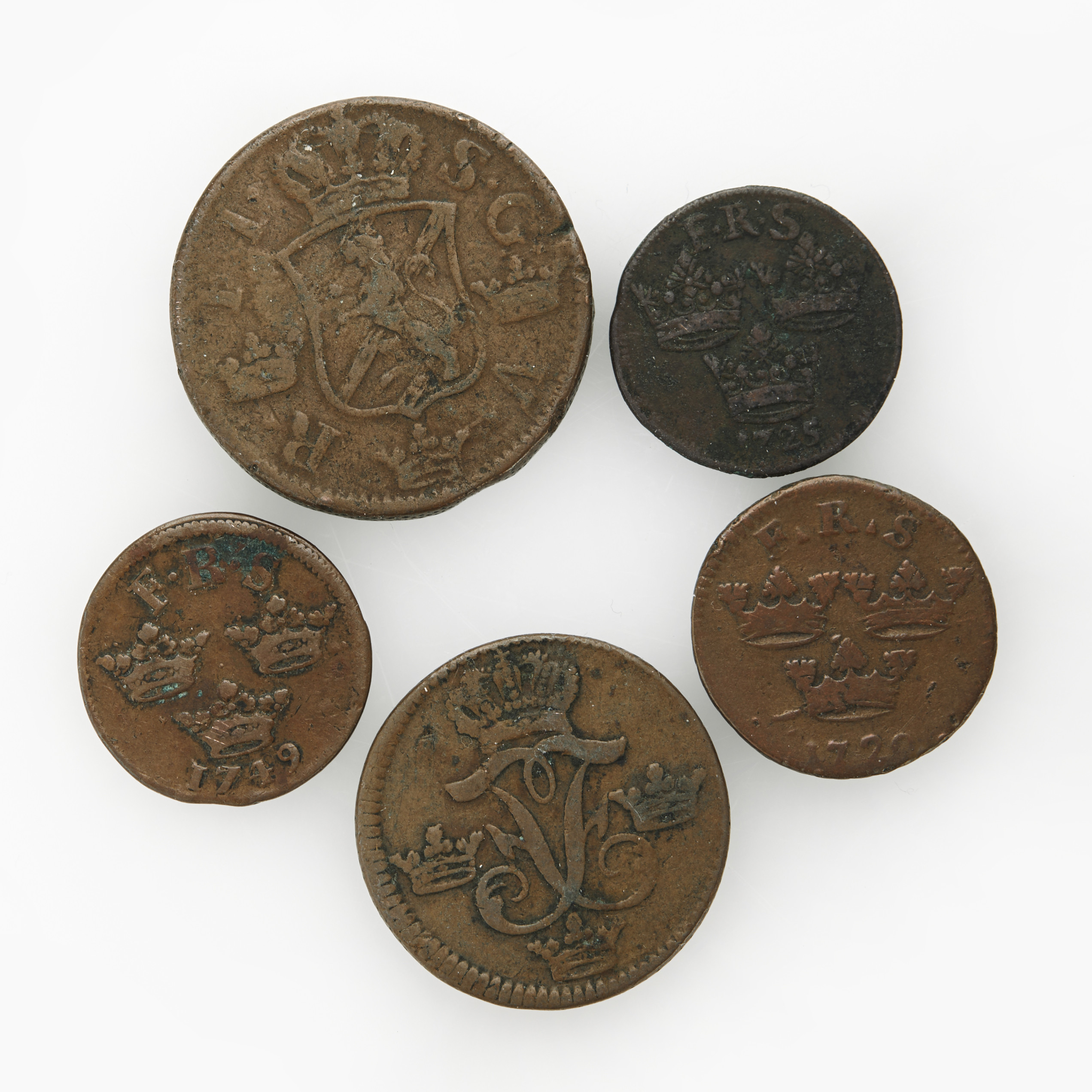 FREDRIK I (1720-1751), 5 kopparmynt.