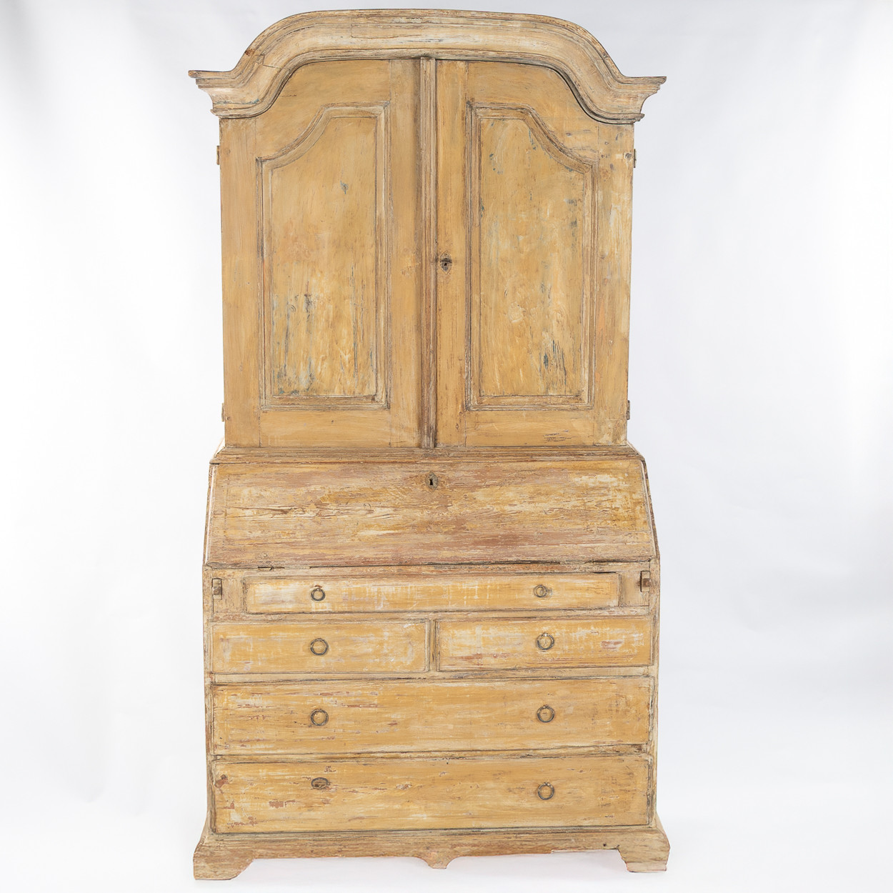 SKÅP, 2-delat, rokoko, provinsarbete, tidigt 1800-tal.