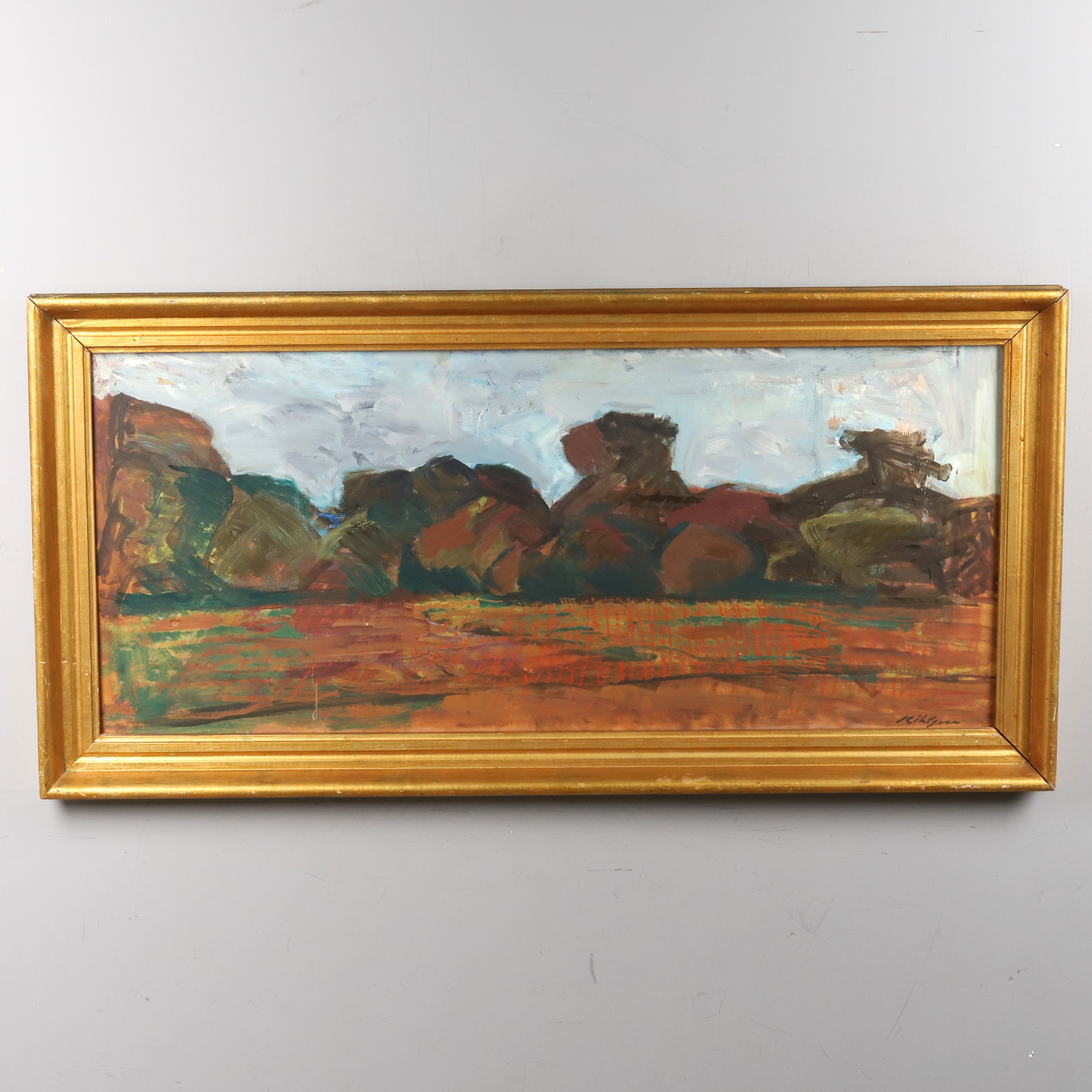 KARL KIHLGREN. OLJA PÅ PANNÅ, " Skogsridån" signerad, daterad.