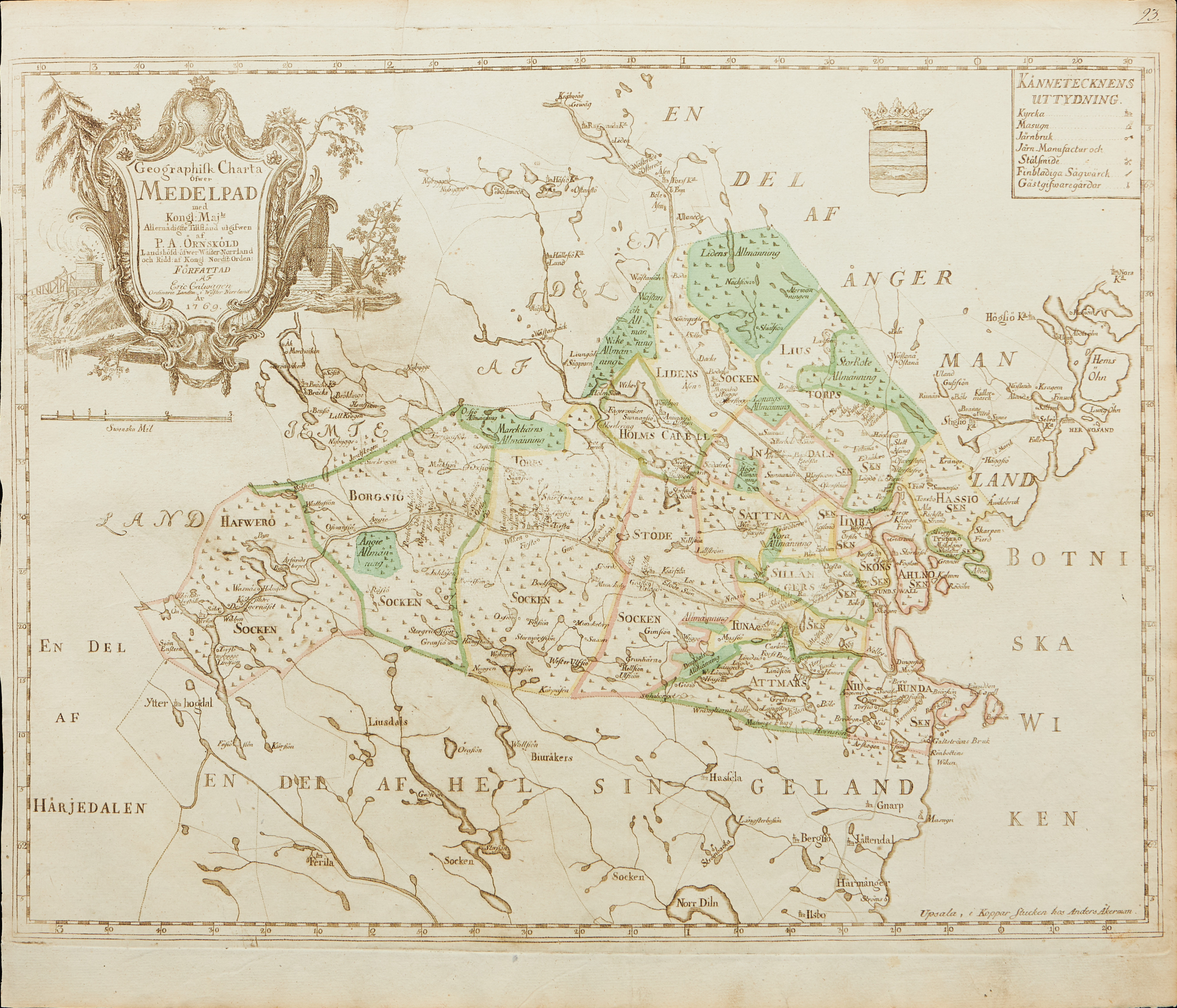 KARTA ÖVER MEDELPAD, 1769.
