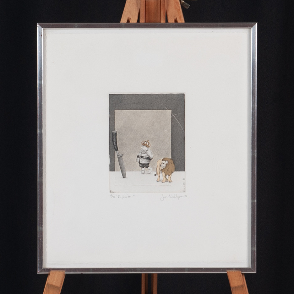 JAN DAHLGREN. Färglitografi "Regenten" signerad samt numrerad 18/96.