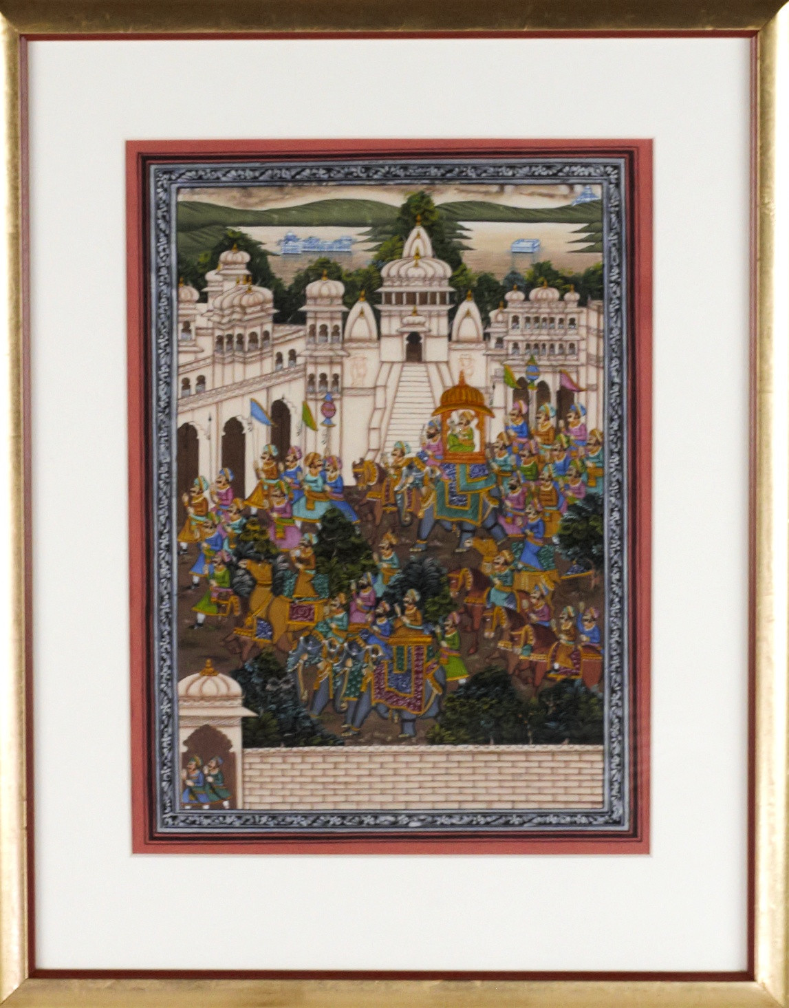 OIDENTIFIERAD KONSTNÄR. Blandteknik på papper, motiv från Indien, 1900-tal.