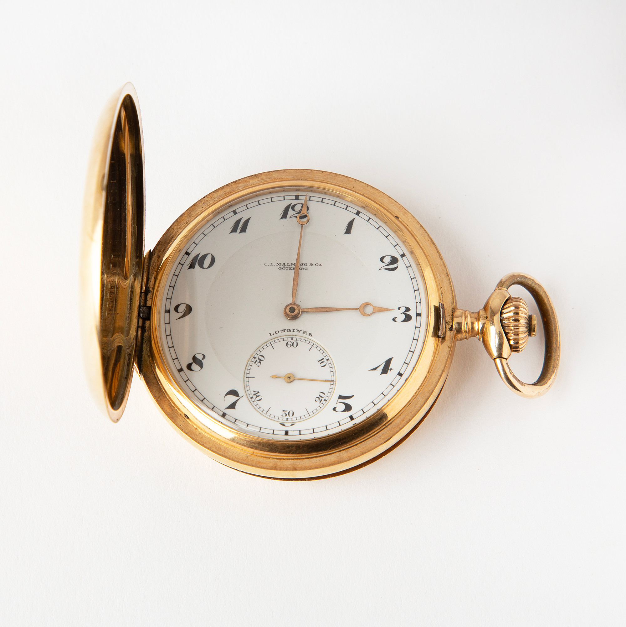 LONGINES, fickur, savonette, 51 mm, 14K guld, ca 1925.