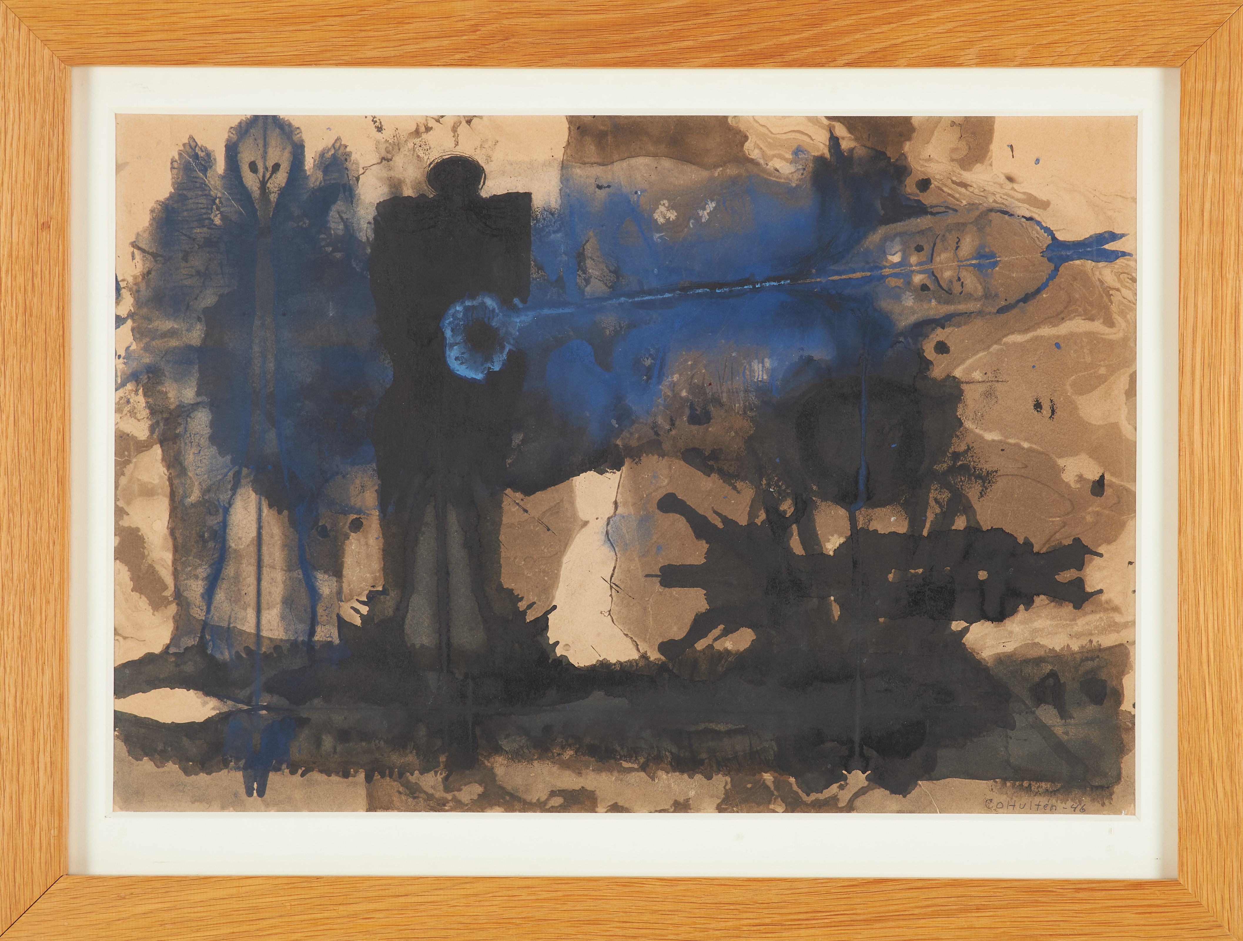 CO HULTÉN. "Förtryckarna samlas", blandteknik, signerad och daterad Co Hulten -46.