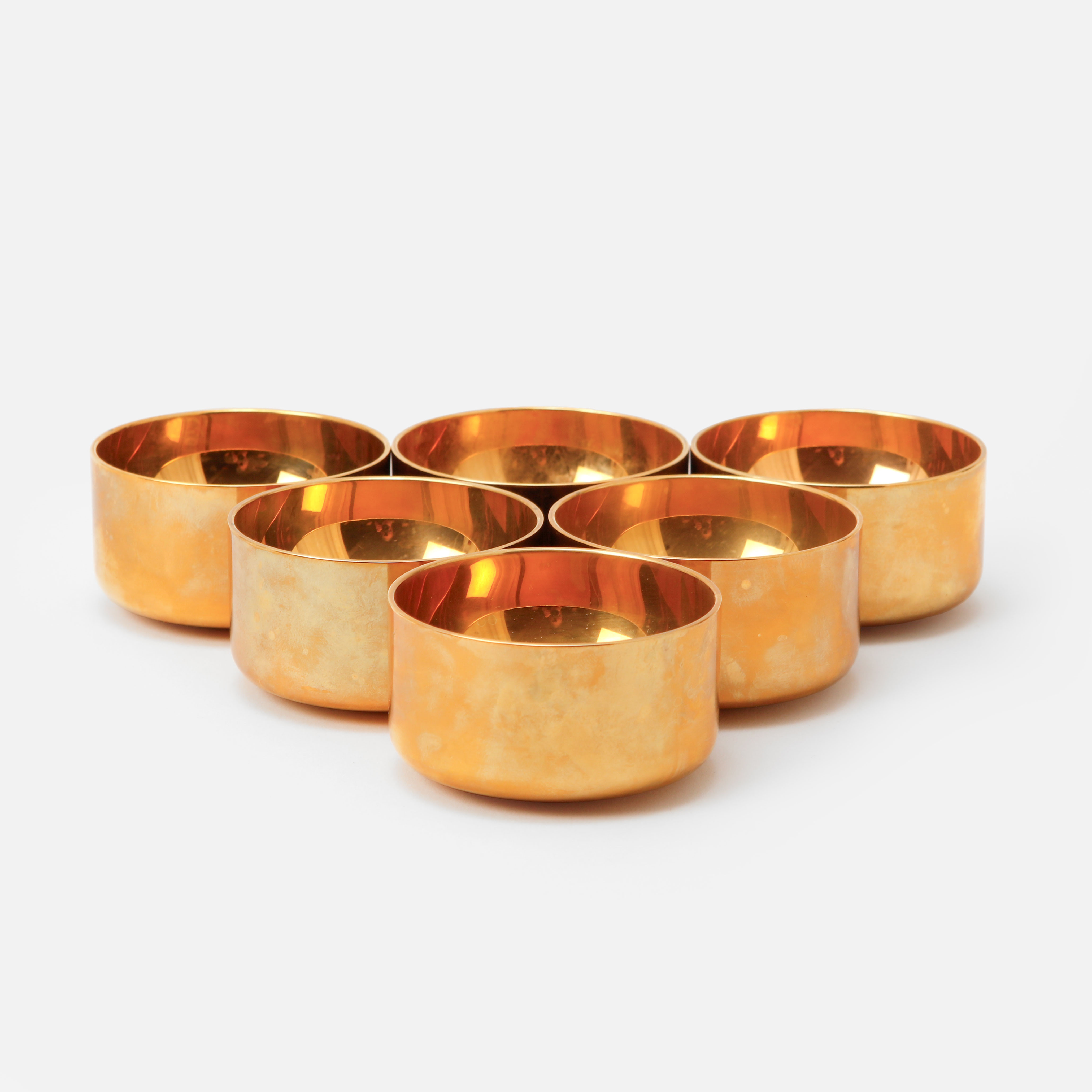 PIERRE FORSSELL. Supkoppar, 6 st, mässing, Skultuna.