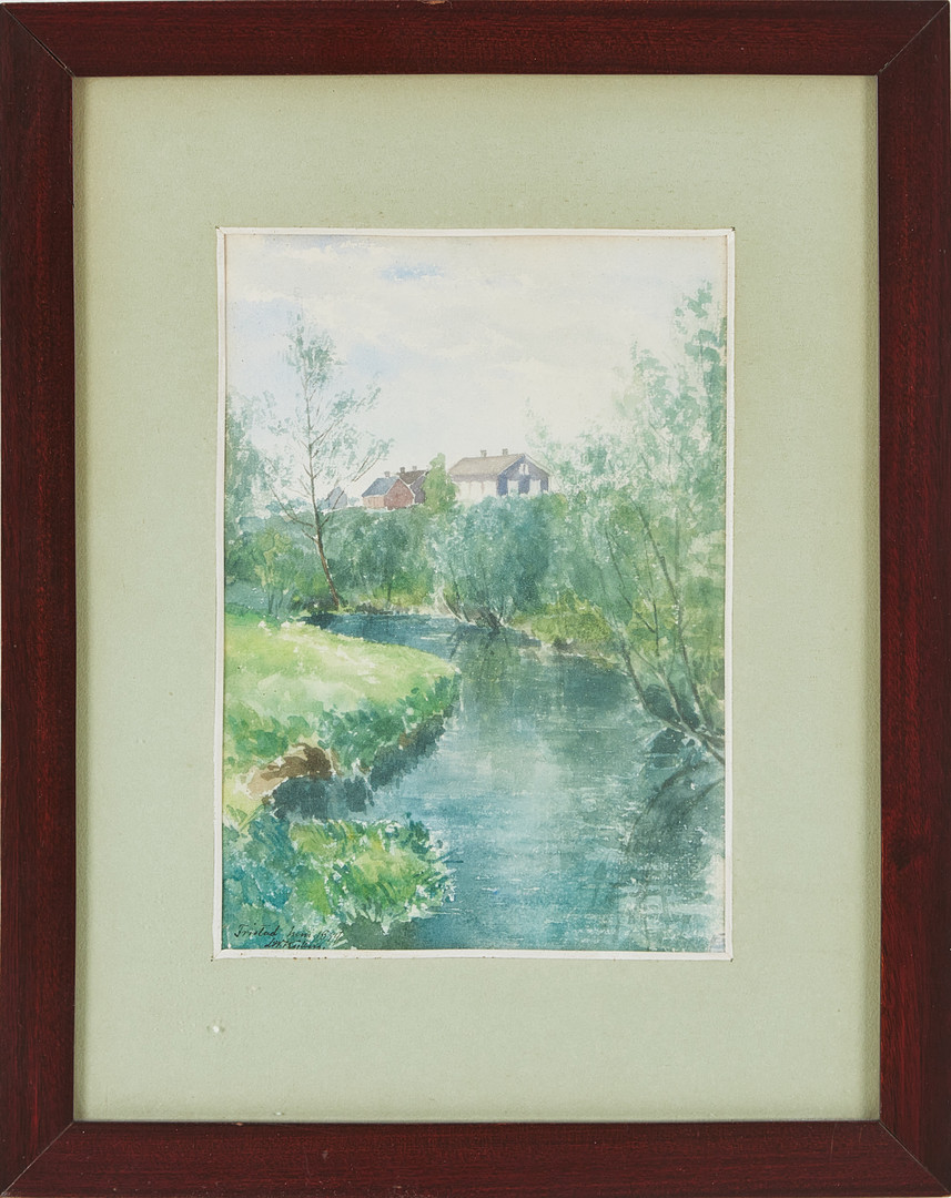 LARS WILHELM KYLBERG (1870-1953). Fristad hem, akvarell på papper, signerad och daterad 1899.